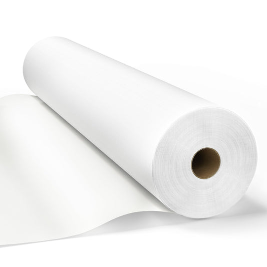 Cotouni - Sábanas desechables de masaje de 70 x 30 pulgadas, 2 rollos, 50 hojas perforadas con orificio para la cara, funda de mesa de revisión de papel no tela, 30 g/m², cama facial/pestañas/spa,