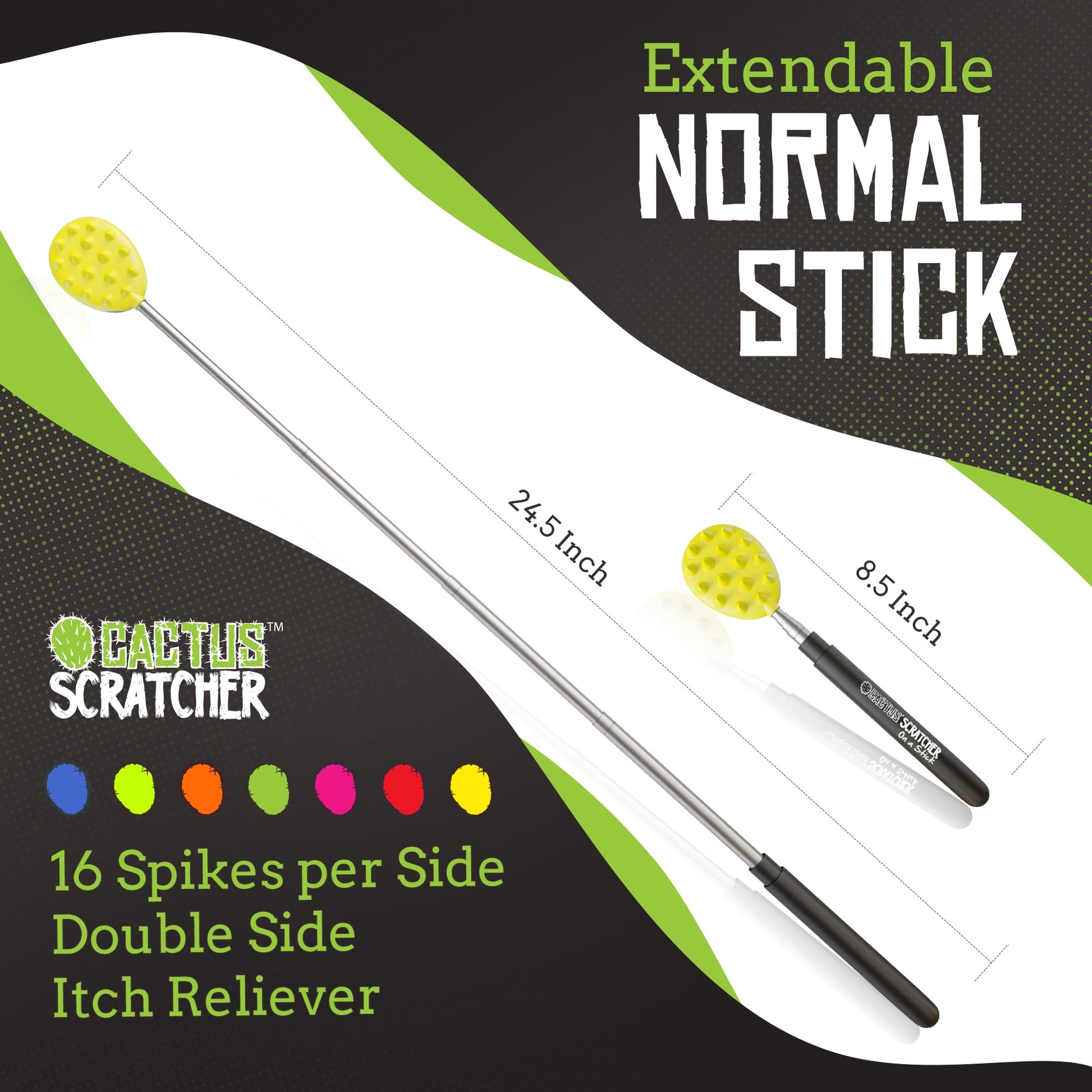 Cactus Scratcher Bolígrafo Rascador de Espalda Amarillo Stick