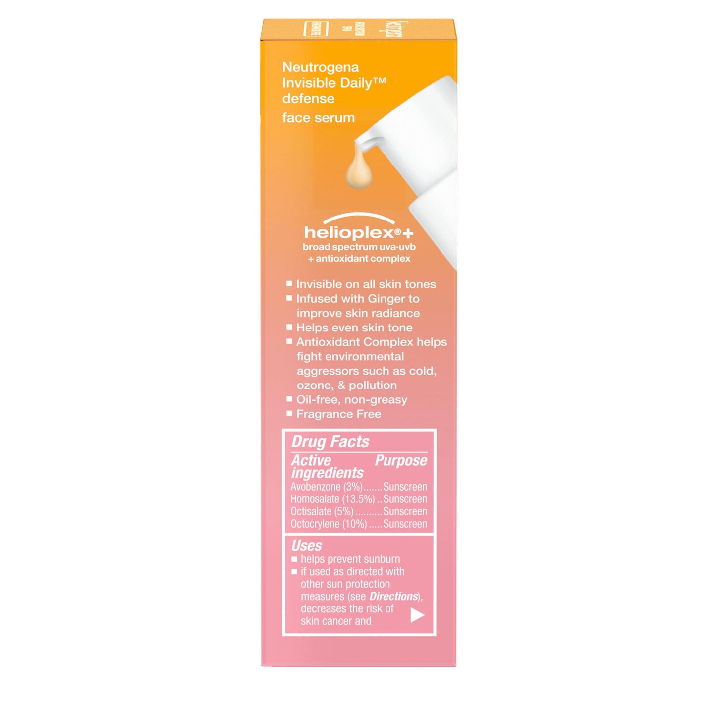Neutrogena Sérum Facial Invisible Daily Defense SPF 60+ | Suero facial | 1.7 oz