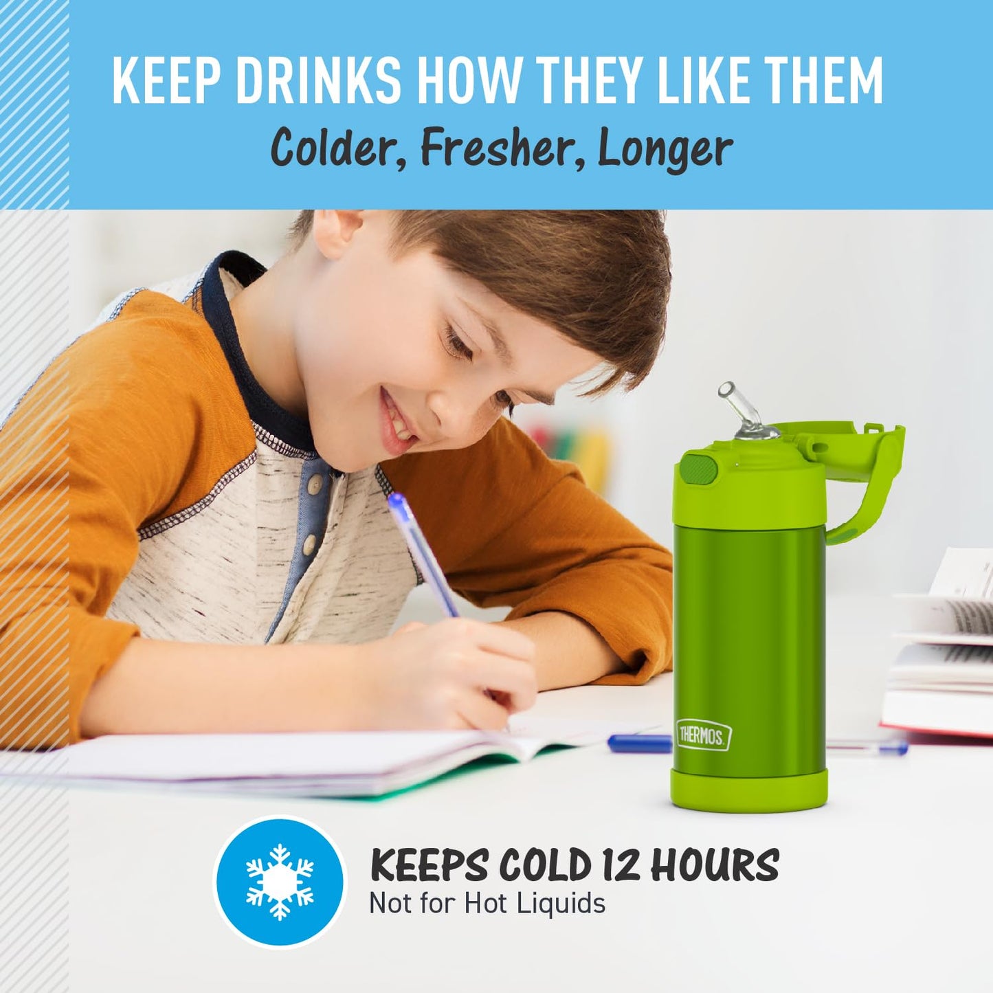 Botella Thermos Funtainer Verde Lima 12 oz