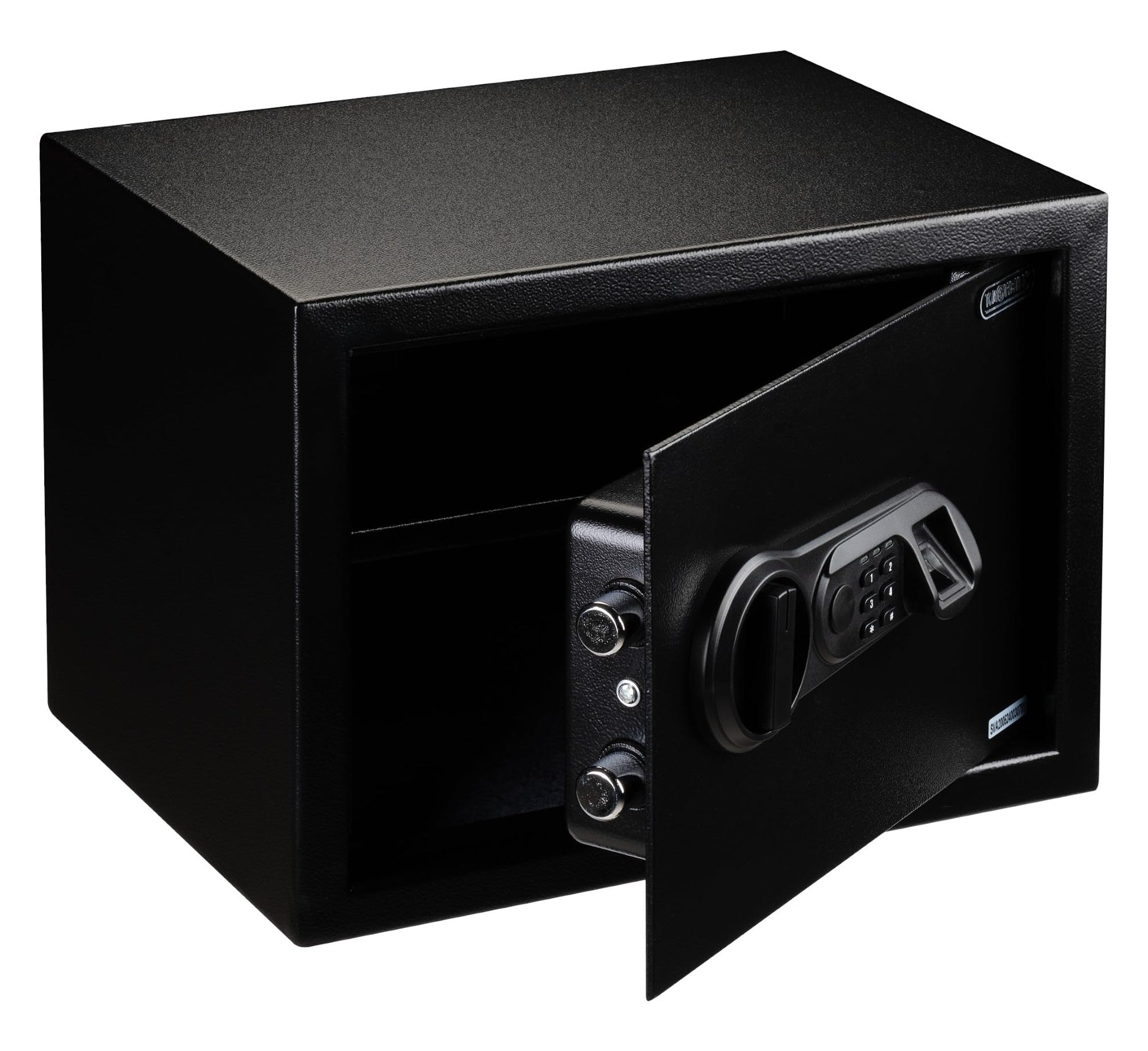 KASHBILL Caja Fuerte Mediana Biométrica 25x35x25 cm Modelo CFB02 con Cierre de Huella Digital y Llave de Emergencia, Ideal para Seguridad en Hogar y Oficina