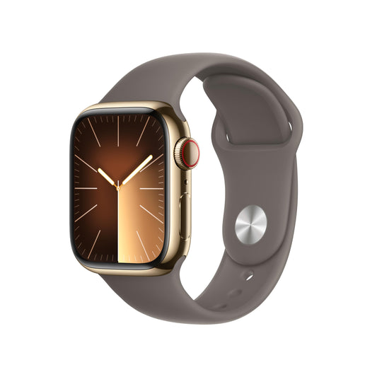 Reloj Inteligente Apple Serie 9 Oro Banda Deportiva Arcilla Reacondicionado