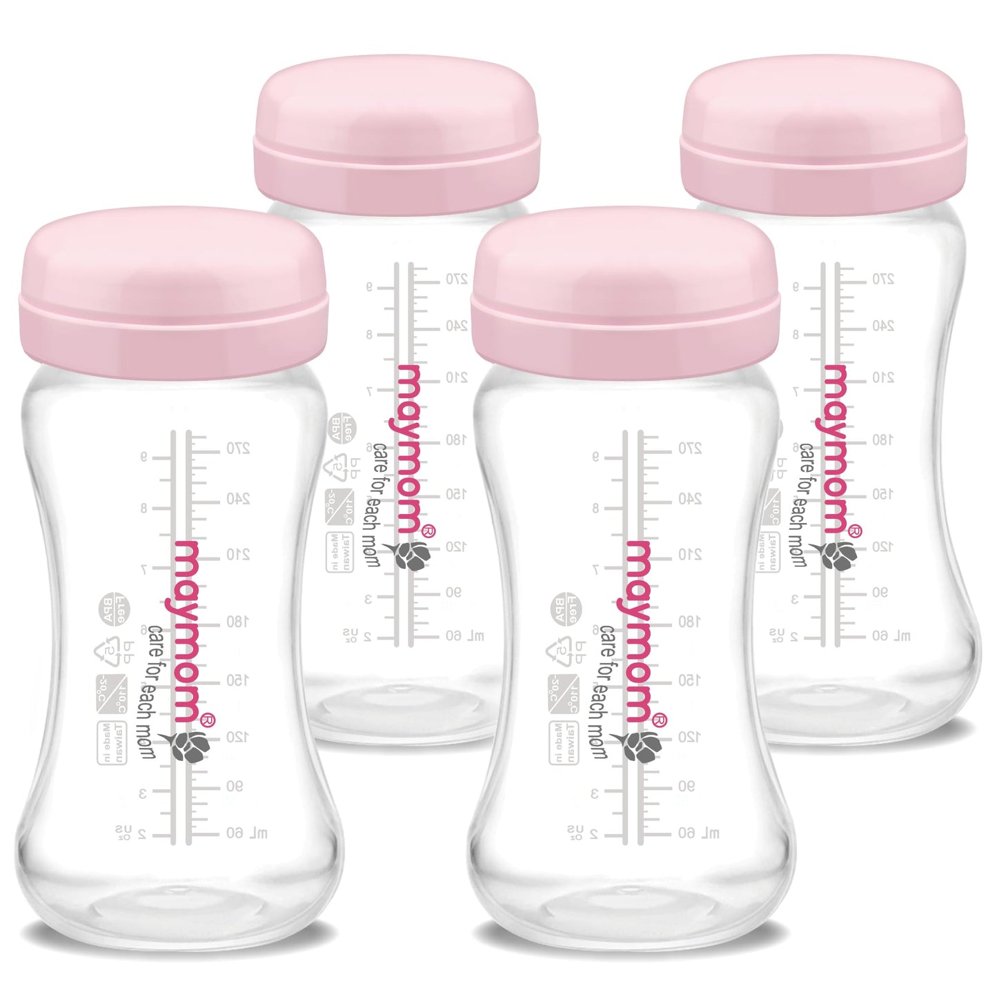 BOTELLAS DE RECOLECCIÓN DE CUELLO ANCHO COMPATIBLES CON EXTRACTORES AVENT, SPECTRA S2, SPECTRA S1, SPECTRA 9PLUS. Incluye 4 botellas de recolección o almacenamiento de leche materna de 9 oz / 280 mL. Para extractores manuales Avent y extractores eléctrico