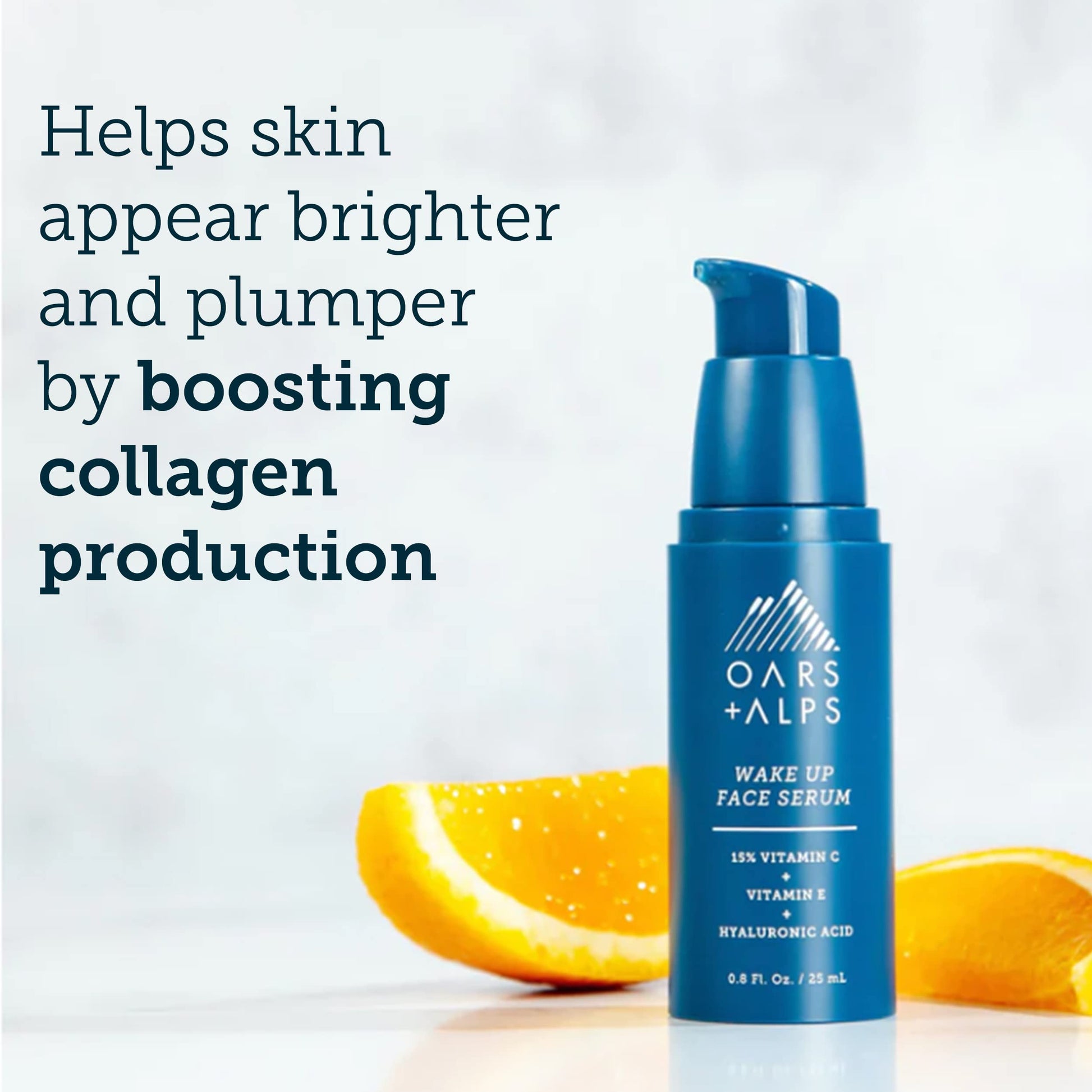 Oars + Alps Natural Vitamin C Serum for Face, Dermatologist Tested Skin Care with Hyaluronic Acid and Vitamin E, TSA Friendly, 0.8 Fl Oz
