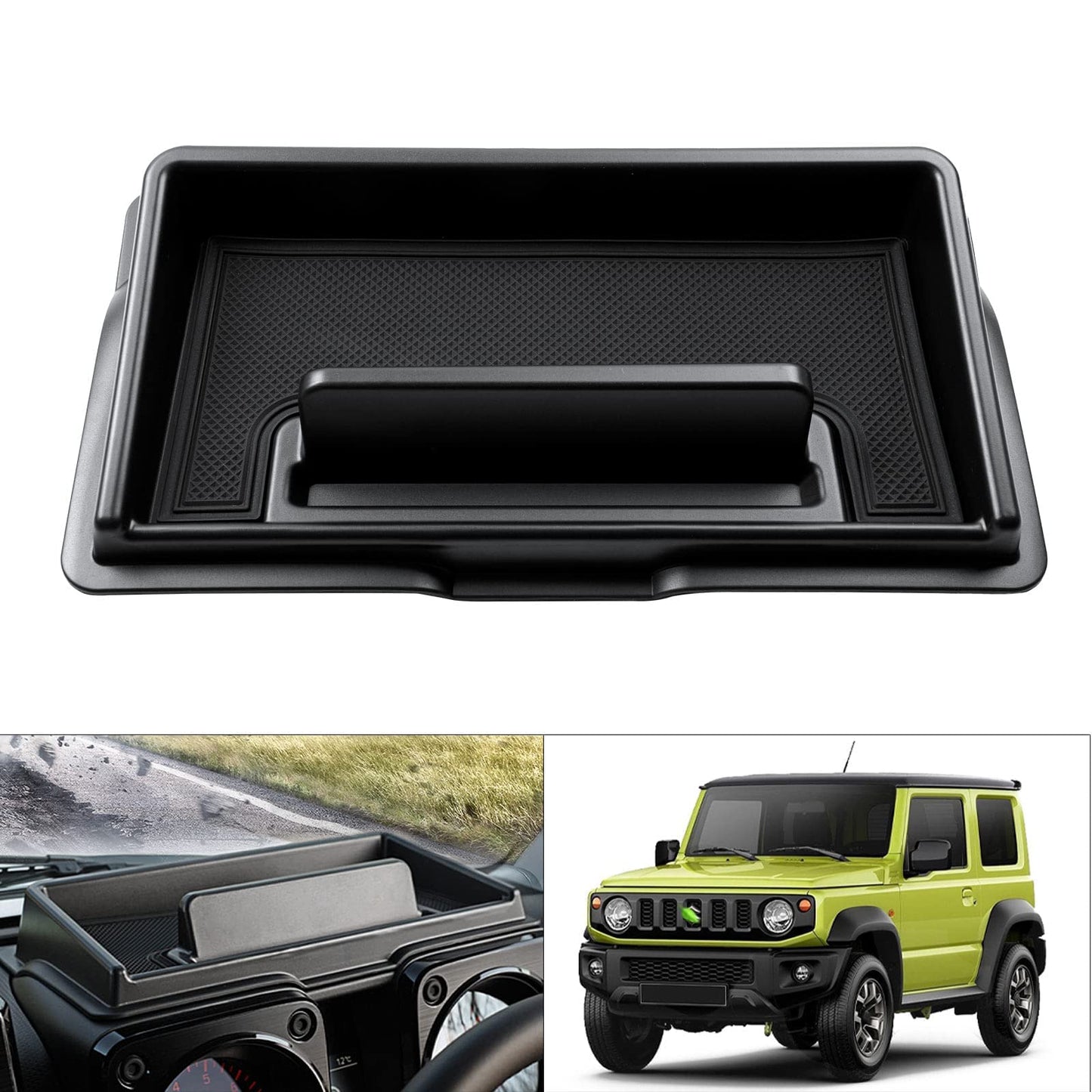 Autorder - Organizador de tablero de consola central para 2019-2022, 2023, 2024, 2025, Suzuki Jimny JB64 JB74, accesorios para salpicadero con soporte para teléfono celular, caja de almacenamiento con