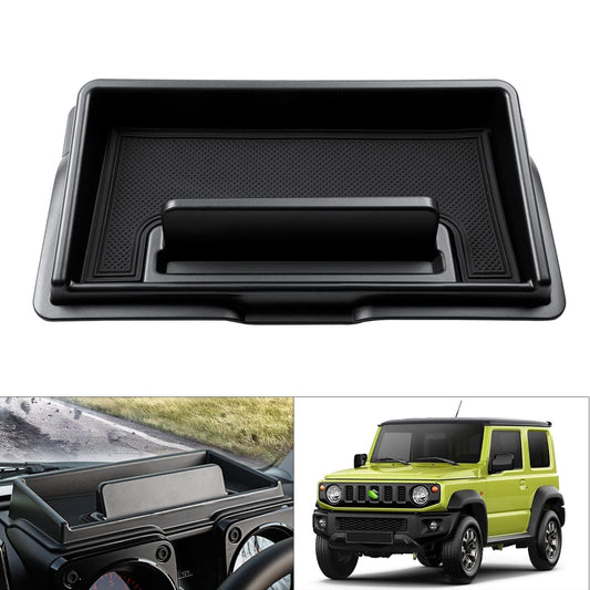 Autorder - Organizador de tablero de consola central para 2019-2022, 2023, 2024, 2025, Suzuki Jimny JB64 JB74, accesorios para salpicadero con soporte para teléfono celular, caja de almacenamiento con