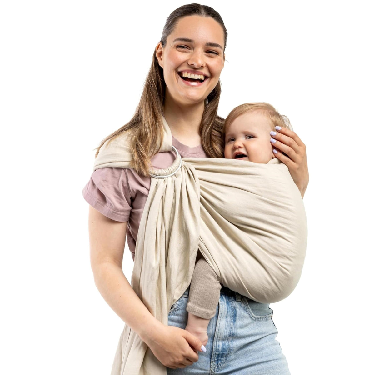 Boba - Portabebés para recién nacidos a niños pequeños, ligera y transpirable, bambú y lino, para verano, ergonómica, cadera, saludable frente y cadera, tamaño único, 8-35 libras (panapas)
