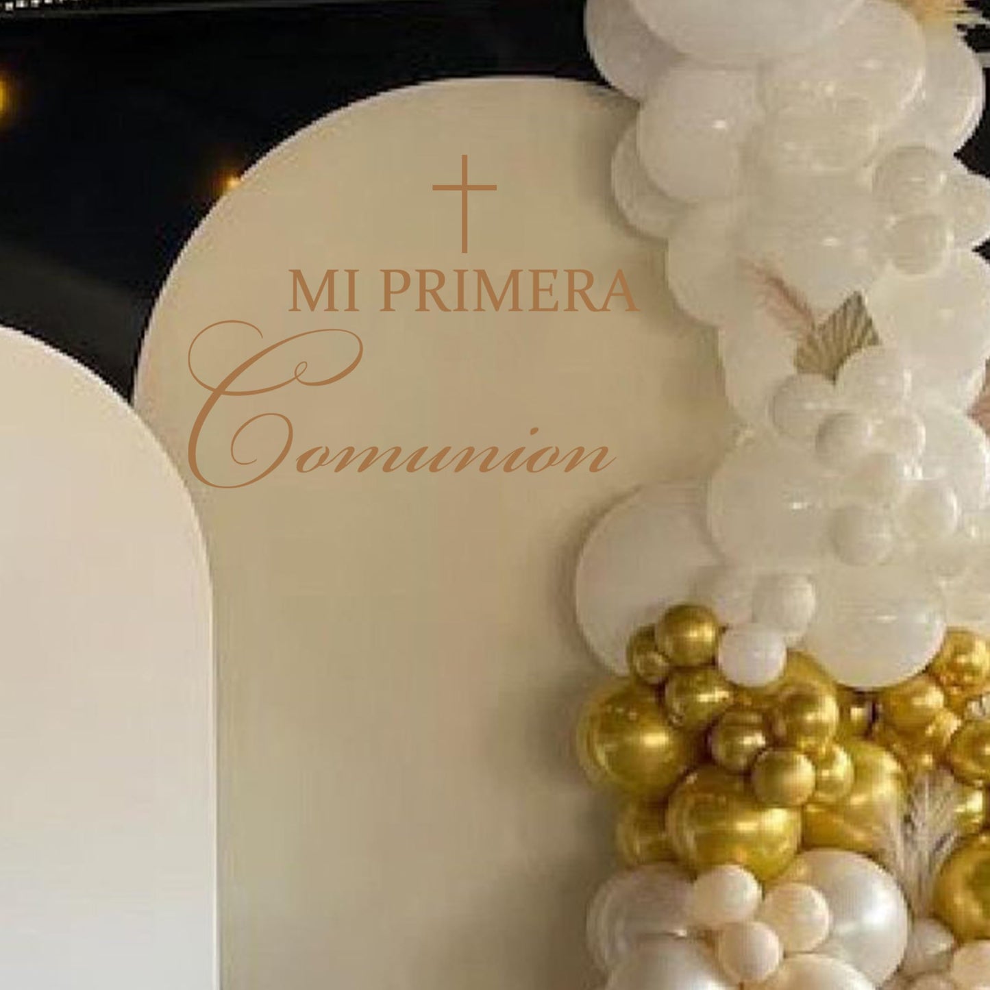 Calcomanía con Leyenda Dios Bendiga - Decoraciones Doradas para Fiesta de Bautismo Primera Comunión, Calcomanía de Arco de Globos Dios Bendiga Bautismo para Niños y Niñas