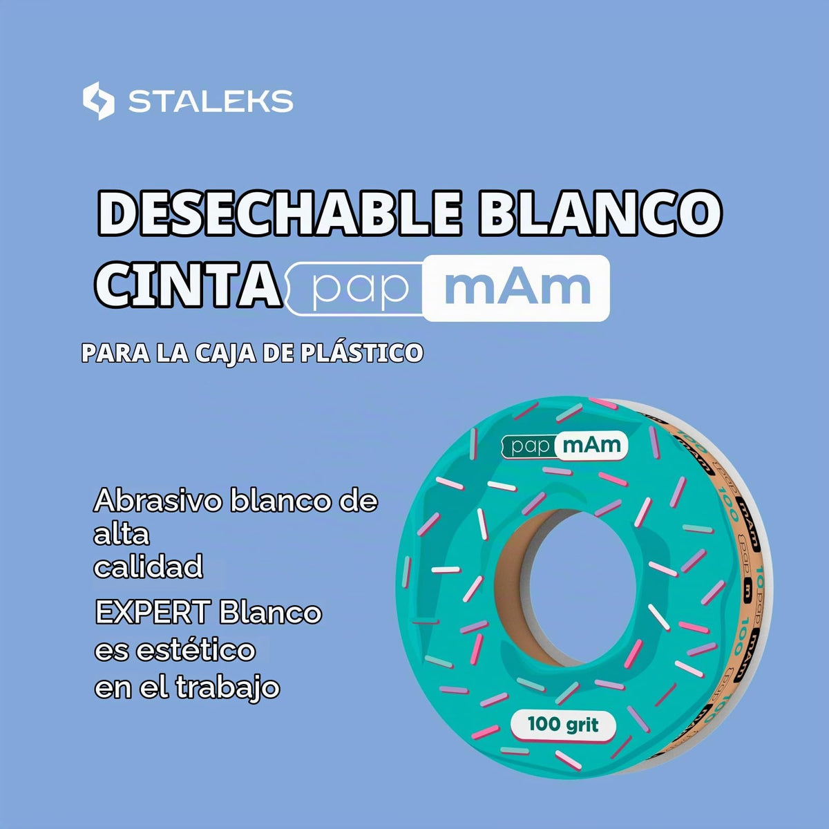STALEKS PRO Expert PapmAm - Rollo de repuesto para lima de uñas, grano 100