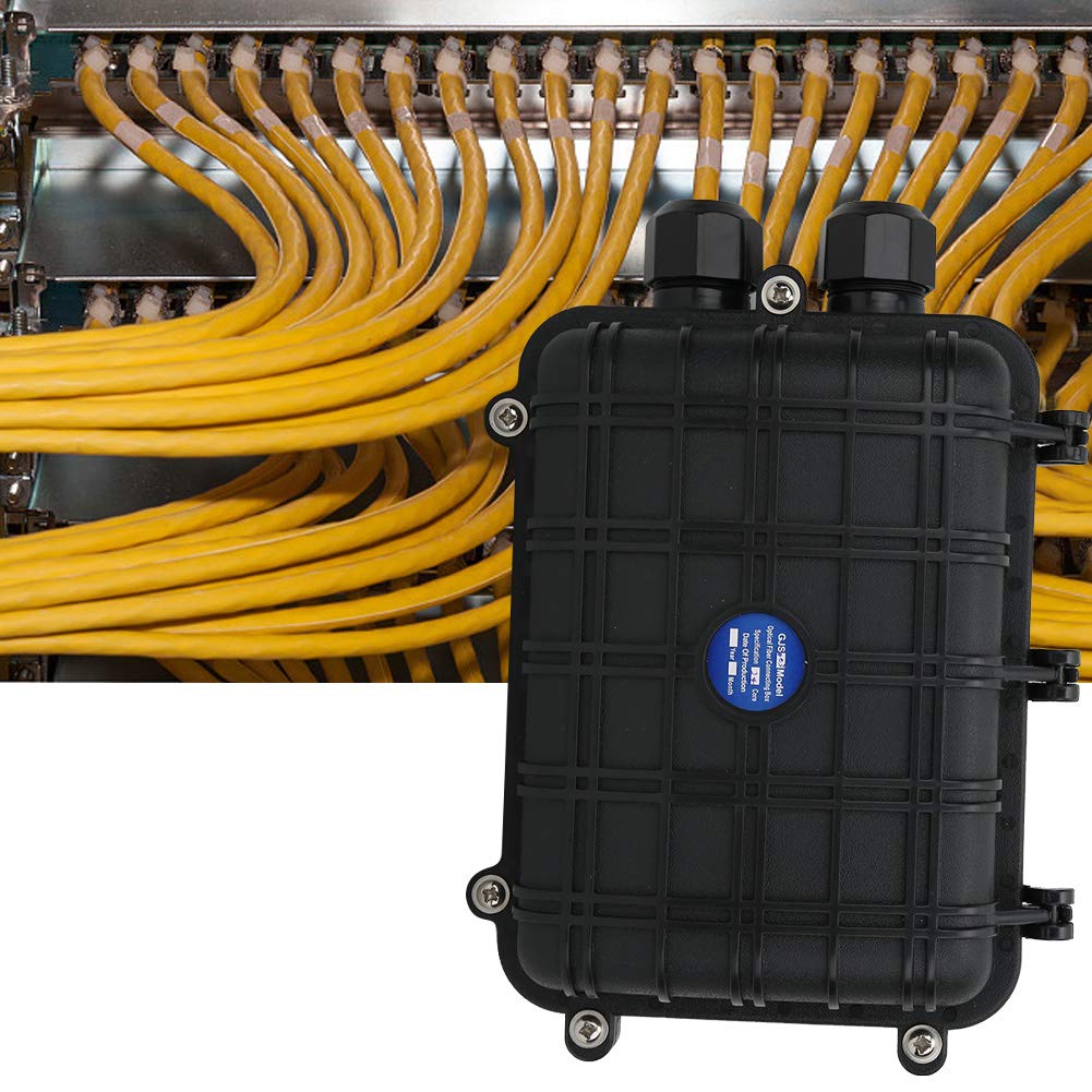 Caja de Conexión Oumefar Negra Horizontal Impermeable IP68 para Cable de Fibra Óptica Exterior