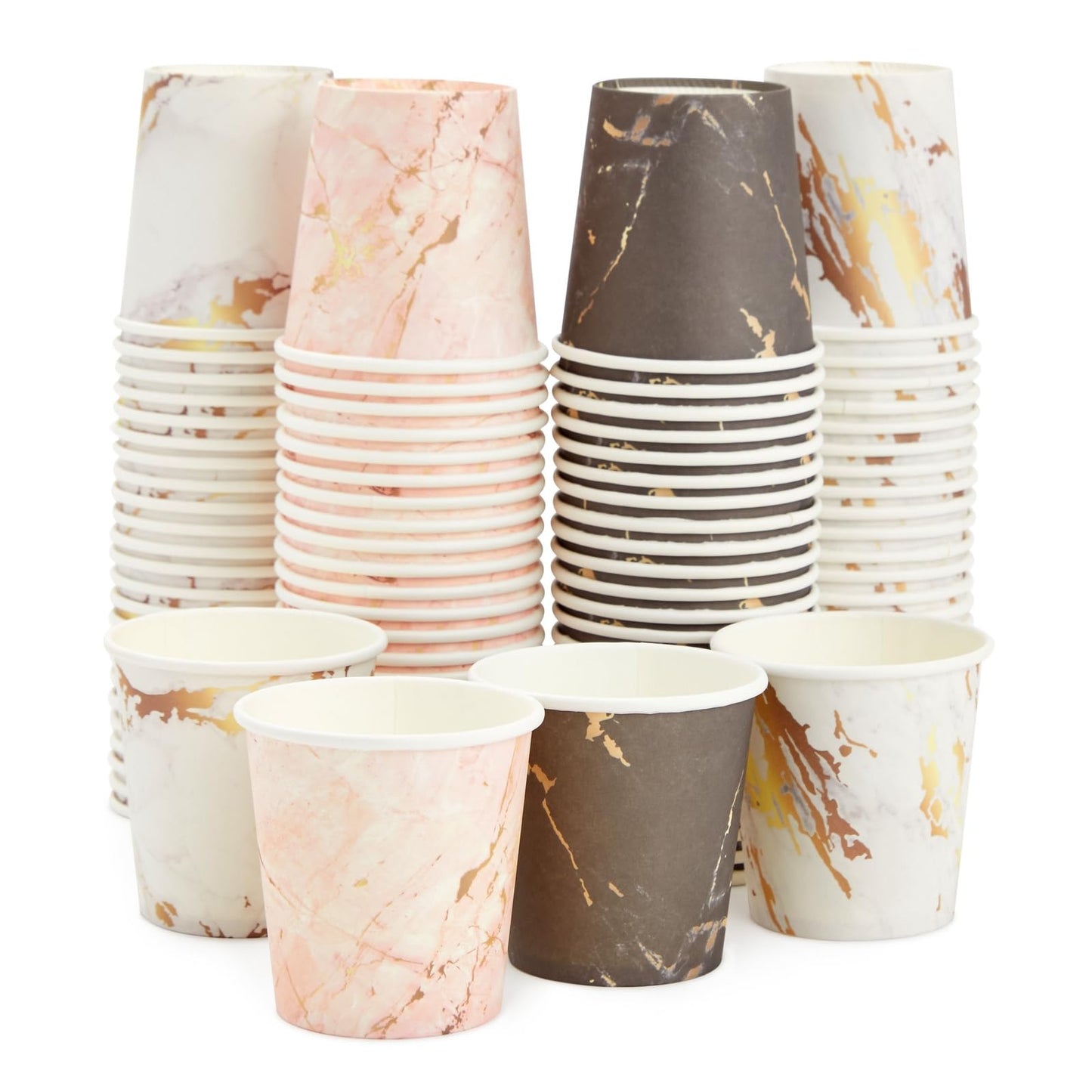Tazas Desechables Sparkle and Bash Mármol Versátiles 4 oz