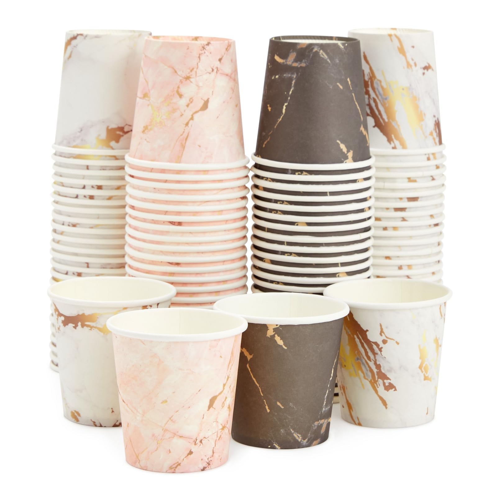 Tazas Desechables Sparkle and Bash Mármol Versátiles 4 oz