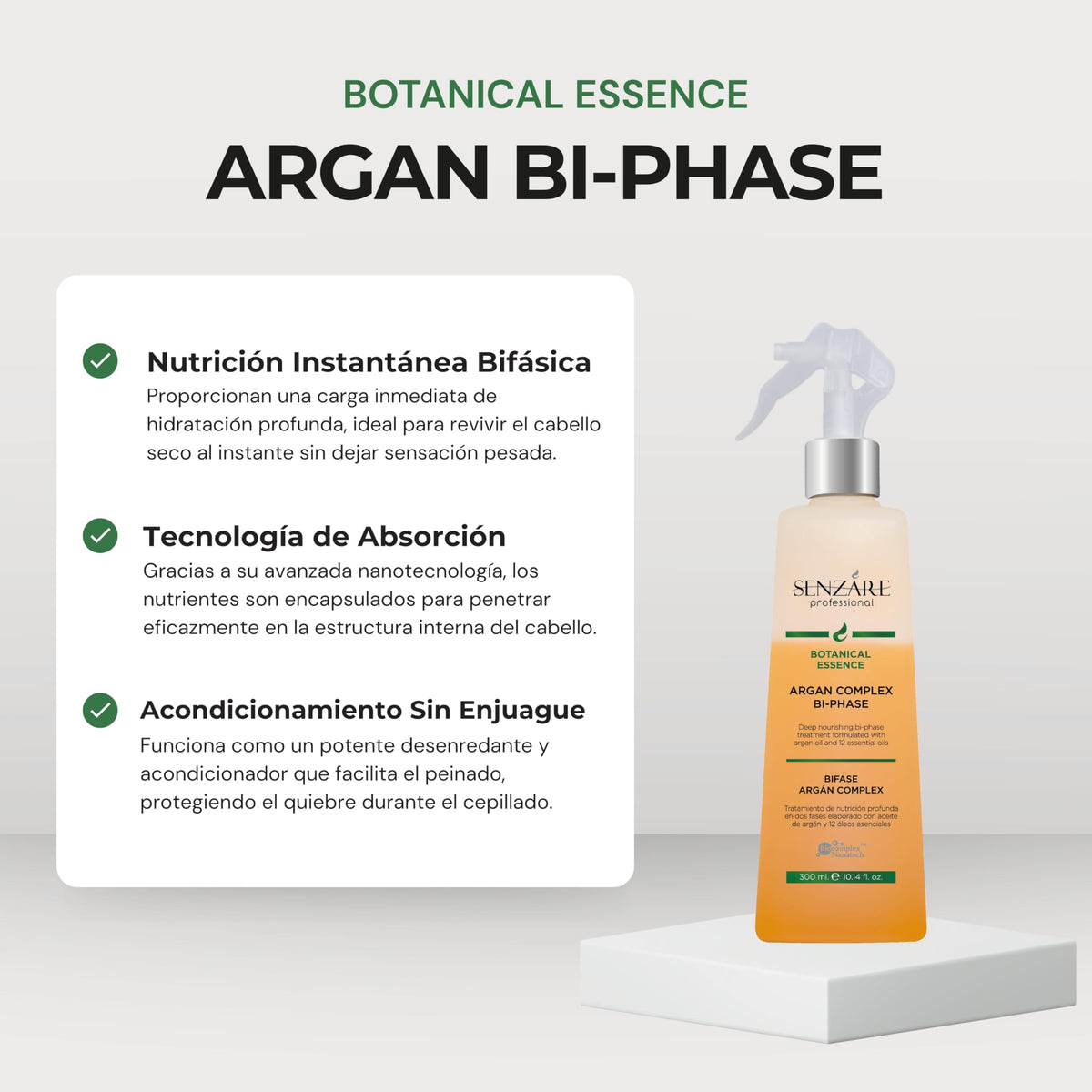 Tratamiento Bifase Senzáre Essence Botanical Argán Complex Nutrición Profunda