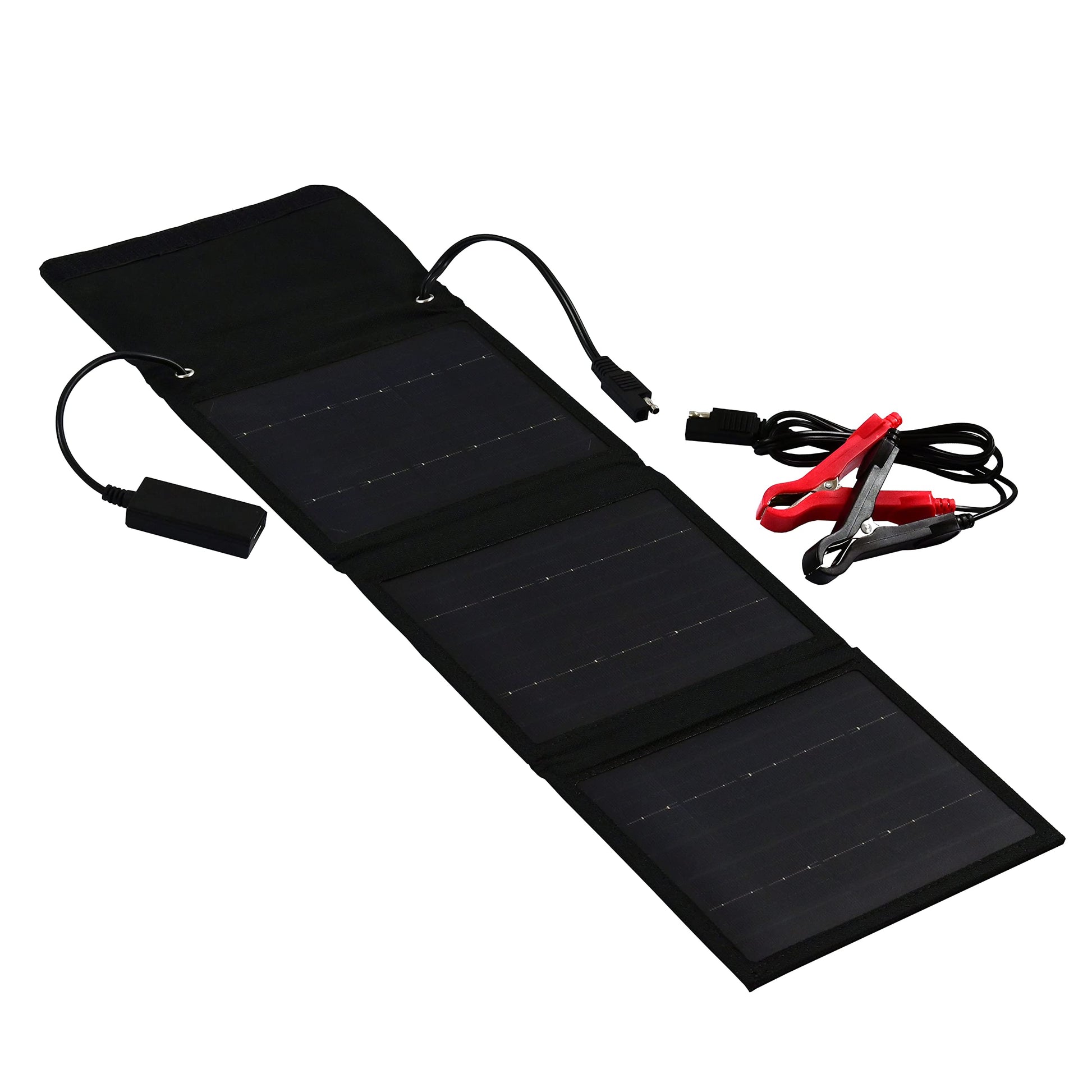 Schumacher Cargador de batería Solar portátil eléctrico, SA1658, 8 vatios, 12 voltios, para Coche, Motocicleta y baterías Deportivas de Potencia, Resistente al Agua, Puerto USB de 1.7 amperios