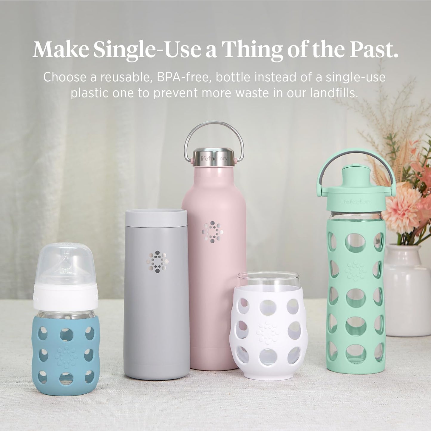 Lifefactory - Biberón de vidrio de 9 onzas con pezón etapa 2 y funda protectora de silicona Papaya (LF110019C4)