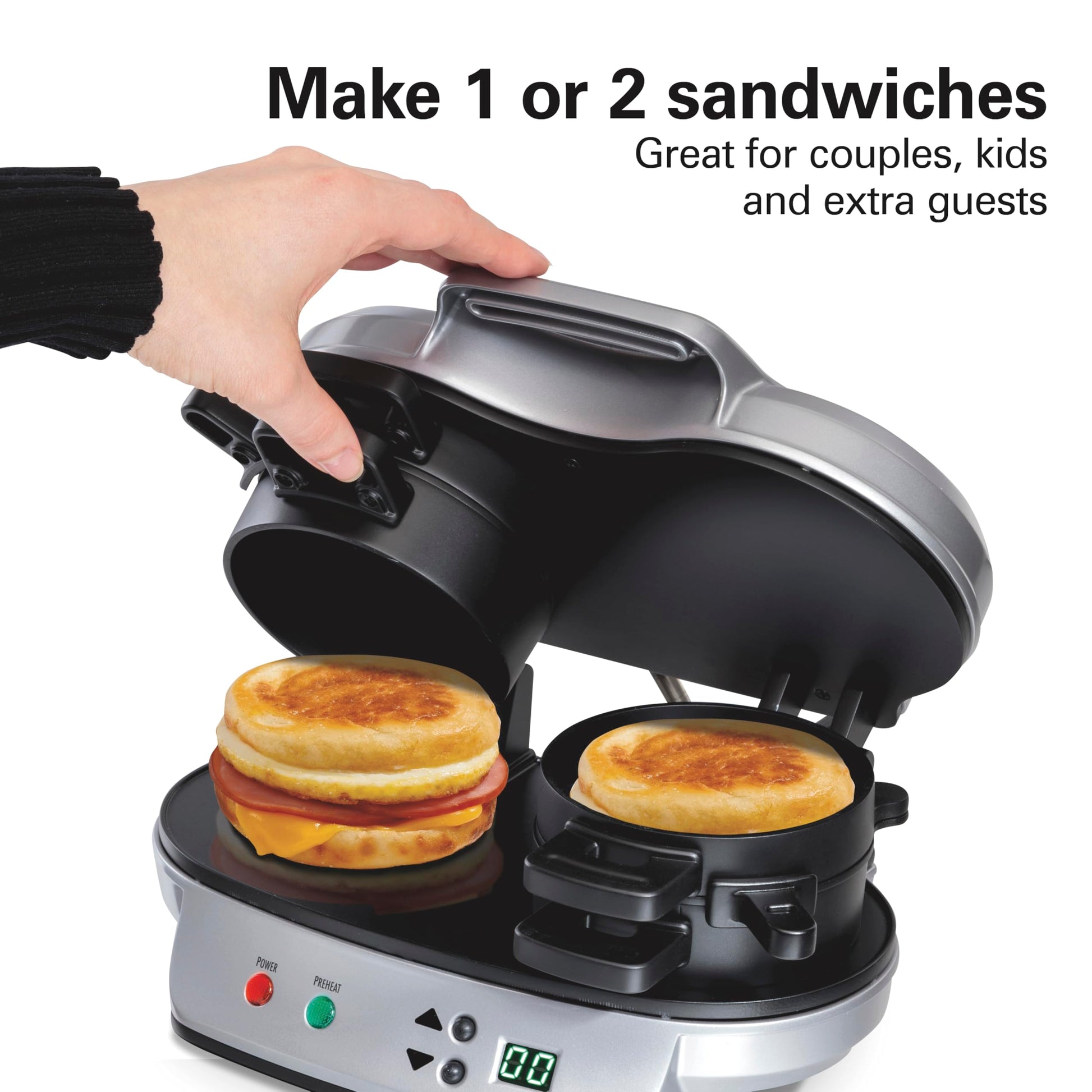 Hamilton Beach Sandwichera para el desayuno doble