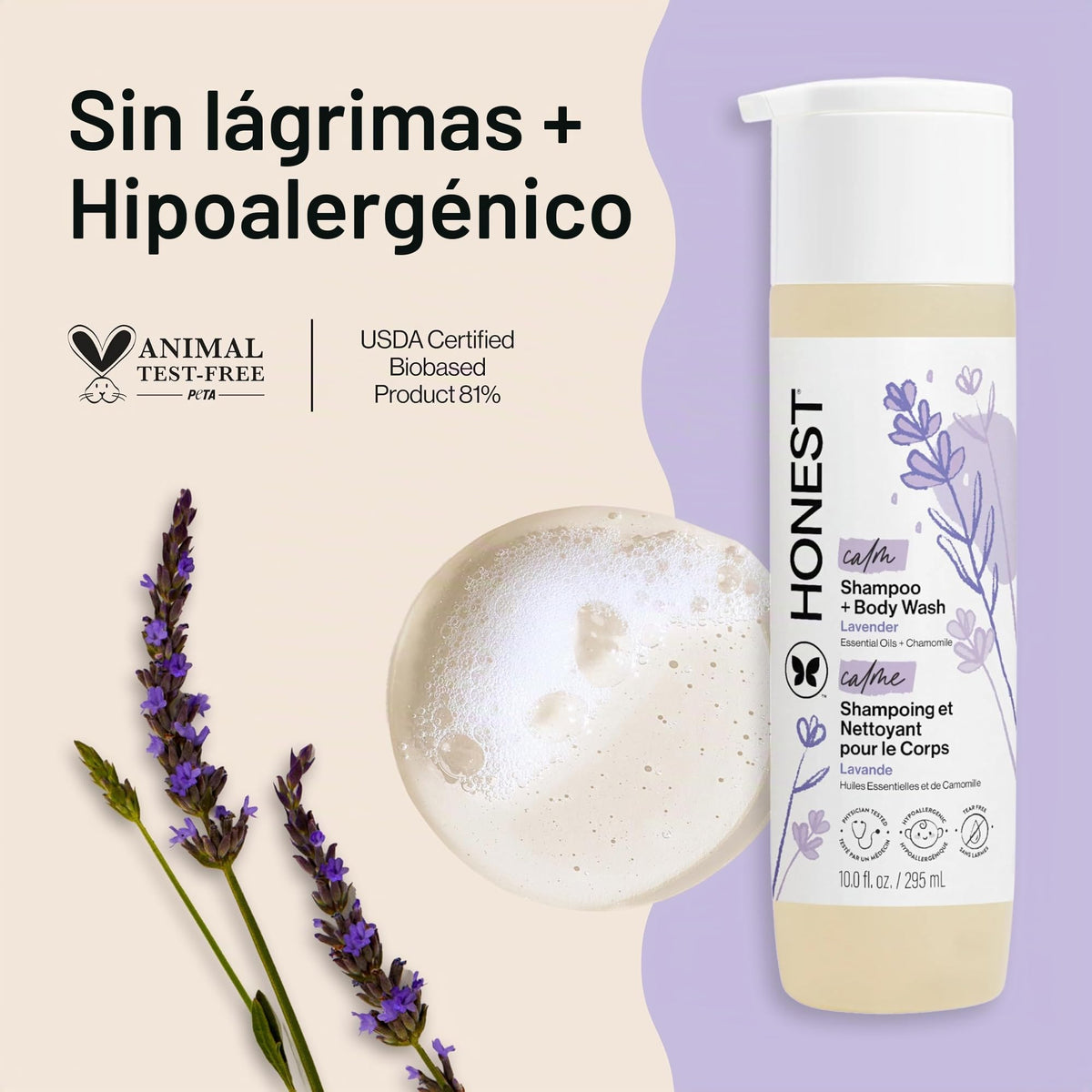 Honest Shampoo & Body Wash, Ultra Calming Dreamy Lavender, 10 Ounce