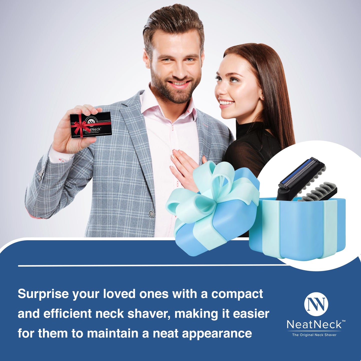 NeatNeck - Afeitadora de precisión para el cuello y nuca: Agarre compacto y cómodo con 3 hojas de afeitar desechables: Afeitado suave para cuellos rebeldes, diseño portátil, hasta 30 usos