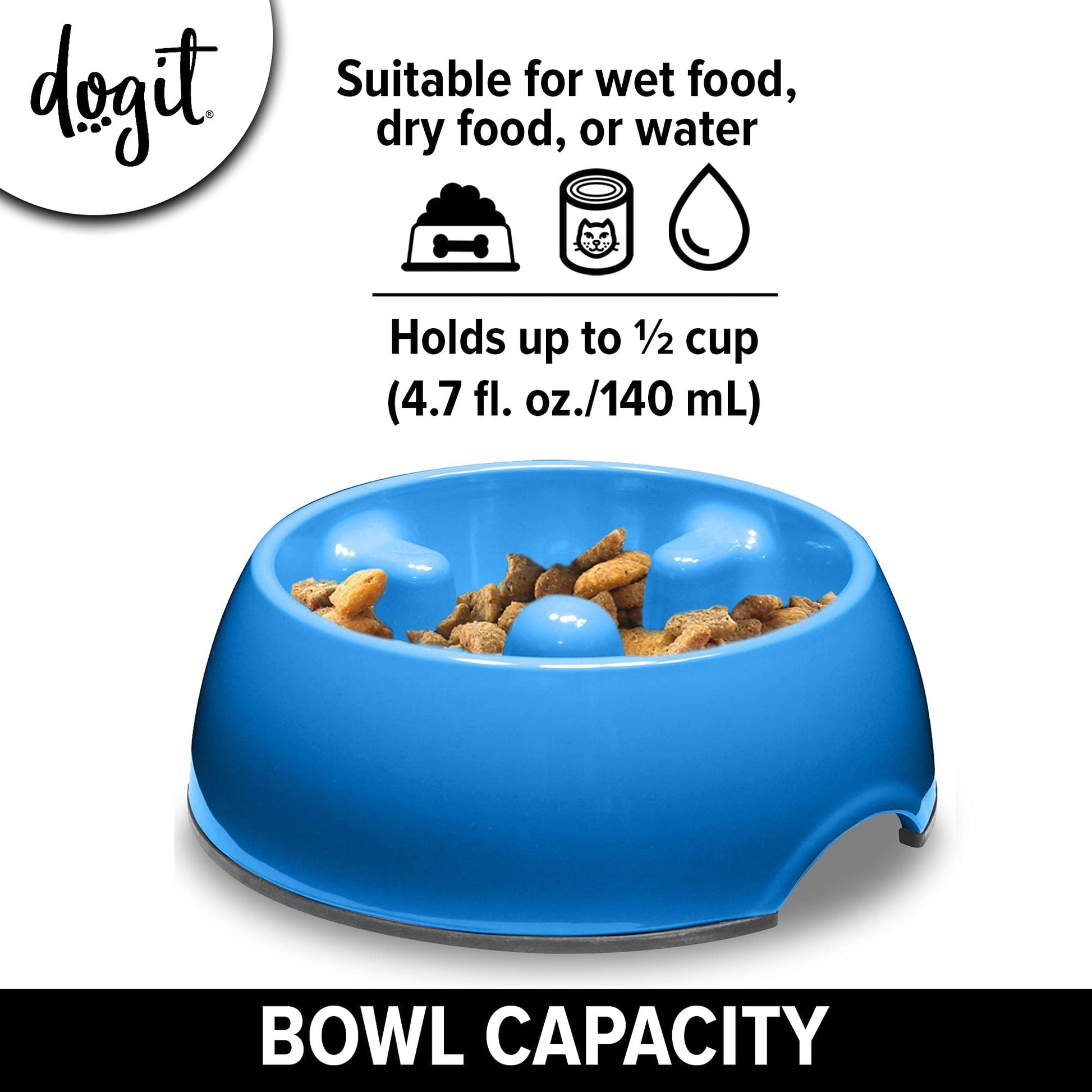 Hagen Dogit Go - Cuenco para Perro antigolosinas Lento para alimentación Lenta Apta para Alimentos húmedos o Secos, Talla XS, Azul