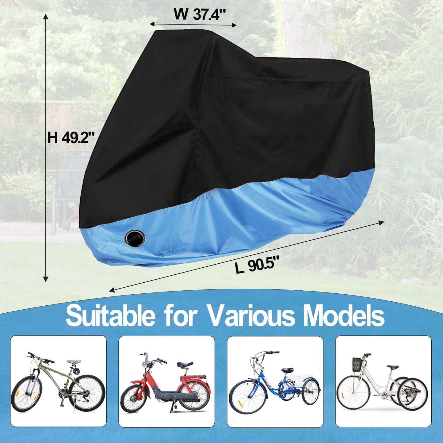 LATOLINON - Funda para bicicleta para adultos, color azul