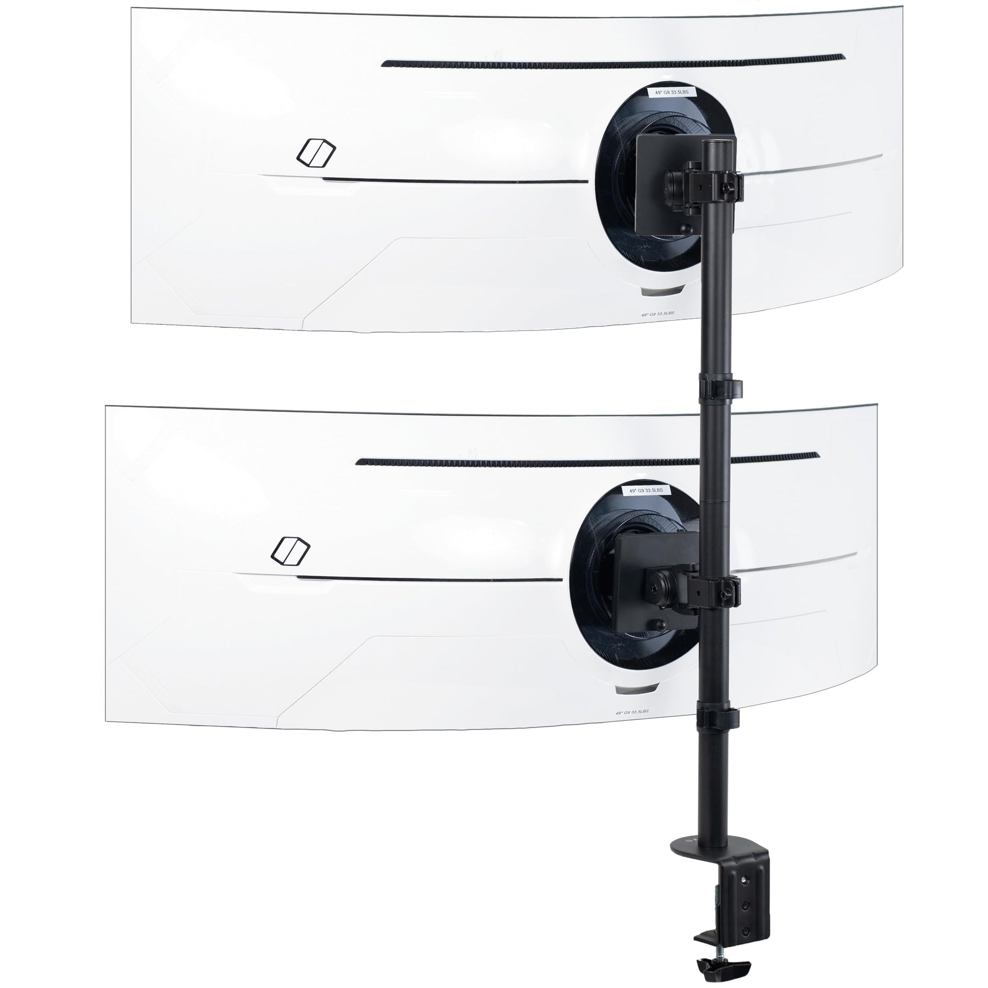 Soporte de Computadora VIVO Negro Ultra Ancho y Ajustable para Monitores Verticales Doble de Hasta 49 Pulgadas