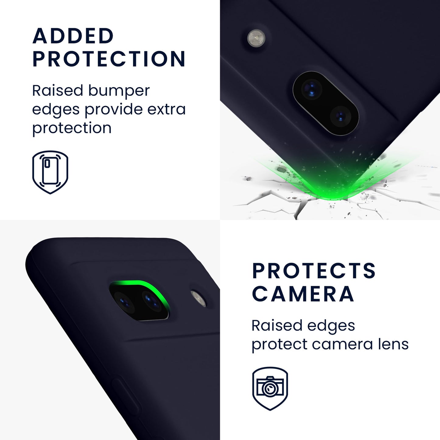 kwmobile Carcasa Compatible con Google Pixel 7a Funda - Case TPU y Silicona antigolpes - Apto Carga inalámbrica - Azul Oxford