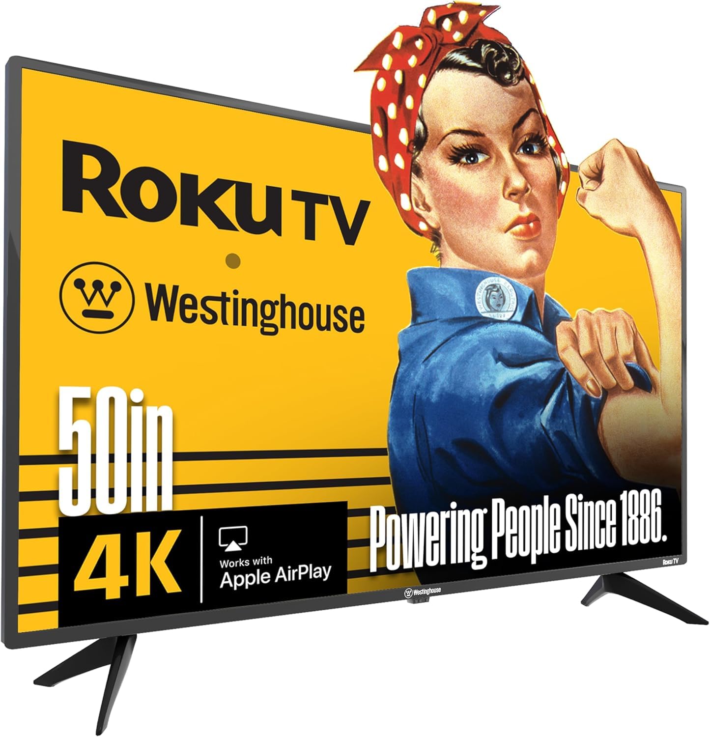Westinghouse Smart TV de 50 Pulgadas 4K Ultra HD con Conectividad Wi-Fi y Aplicación Móvil, Bluetooth, con Apple AirPlay, Alexa y Google Asistente, Control por Voz, Dolby Digital +