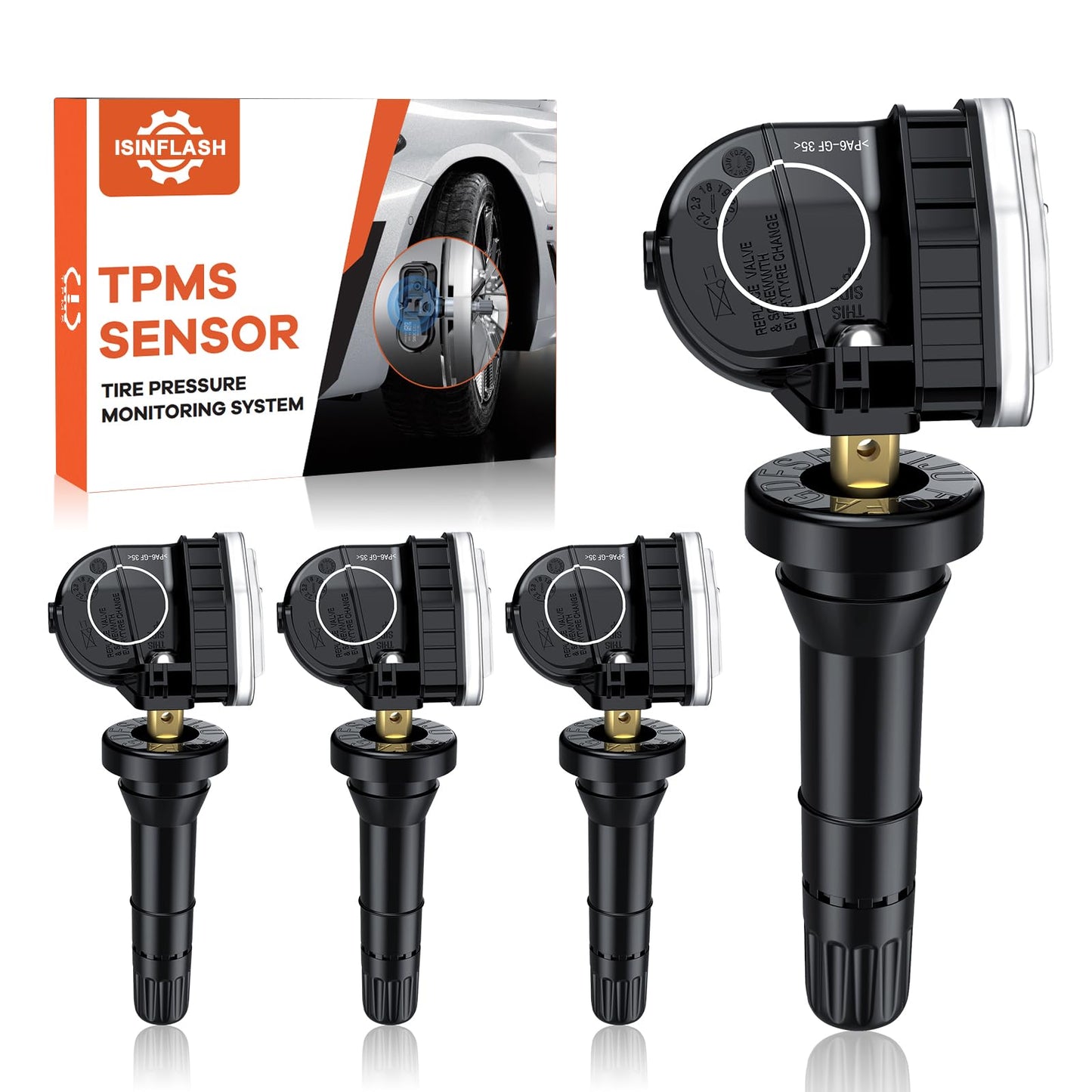 ISINFLASH Sensor TPMS, sensor de presión de neumáticos de 315 MHz, apto para Ford F150 Ecosport, Mustang Escape Explorer Fiesta Ranger para Lincoln MKX MKZ MKS MKT F2GT1A180AB F2GT1A150AB 4 piezas