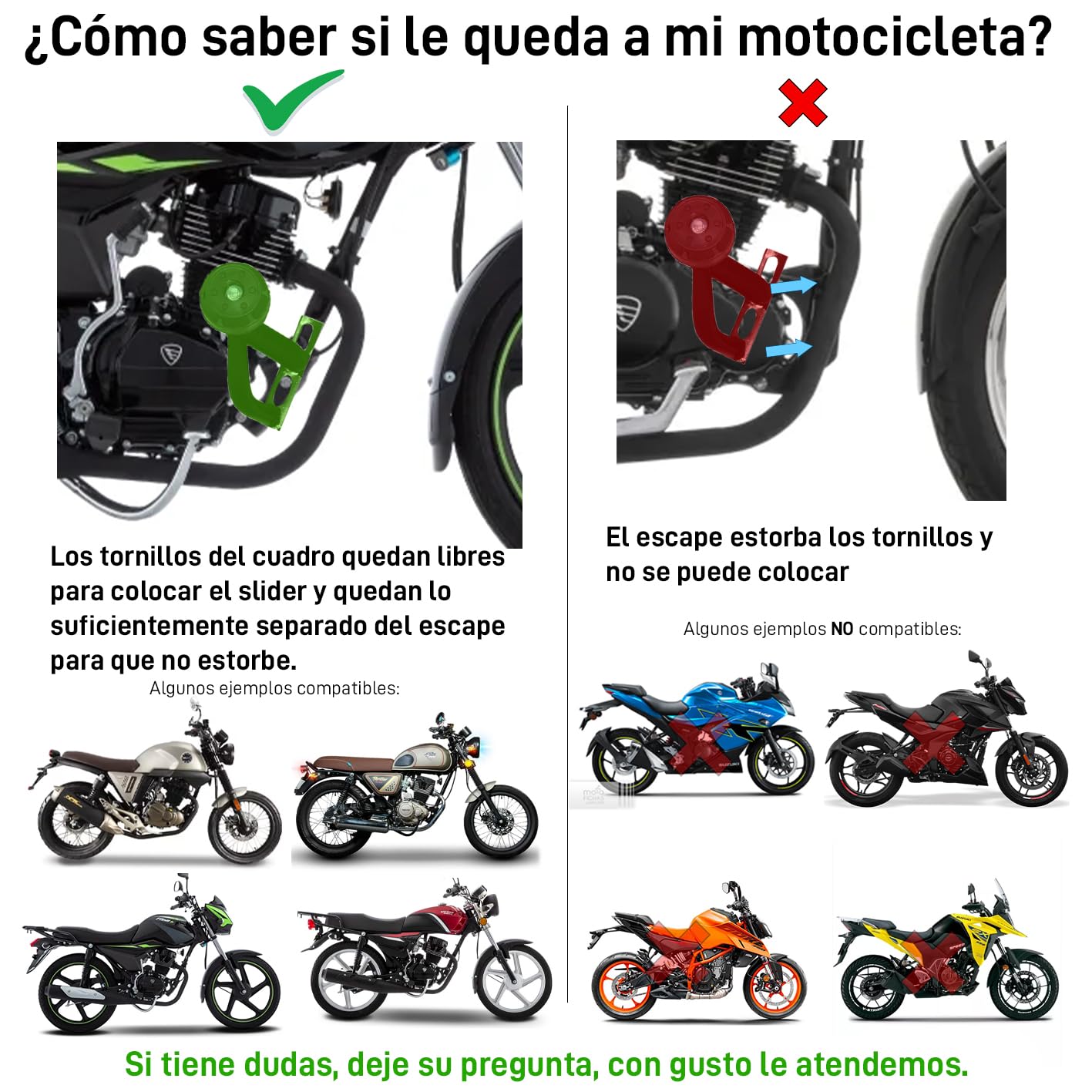 Slider Universal para Moto Protecciones Rashman Flúor con Defensa Reforzada de Acero