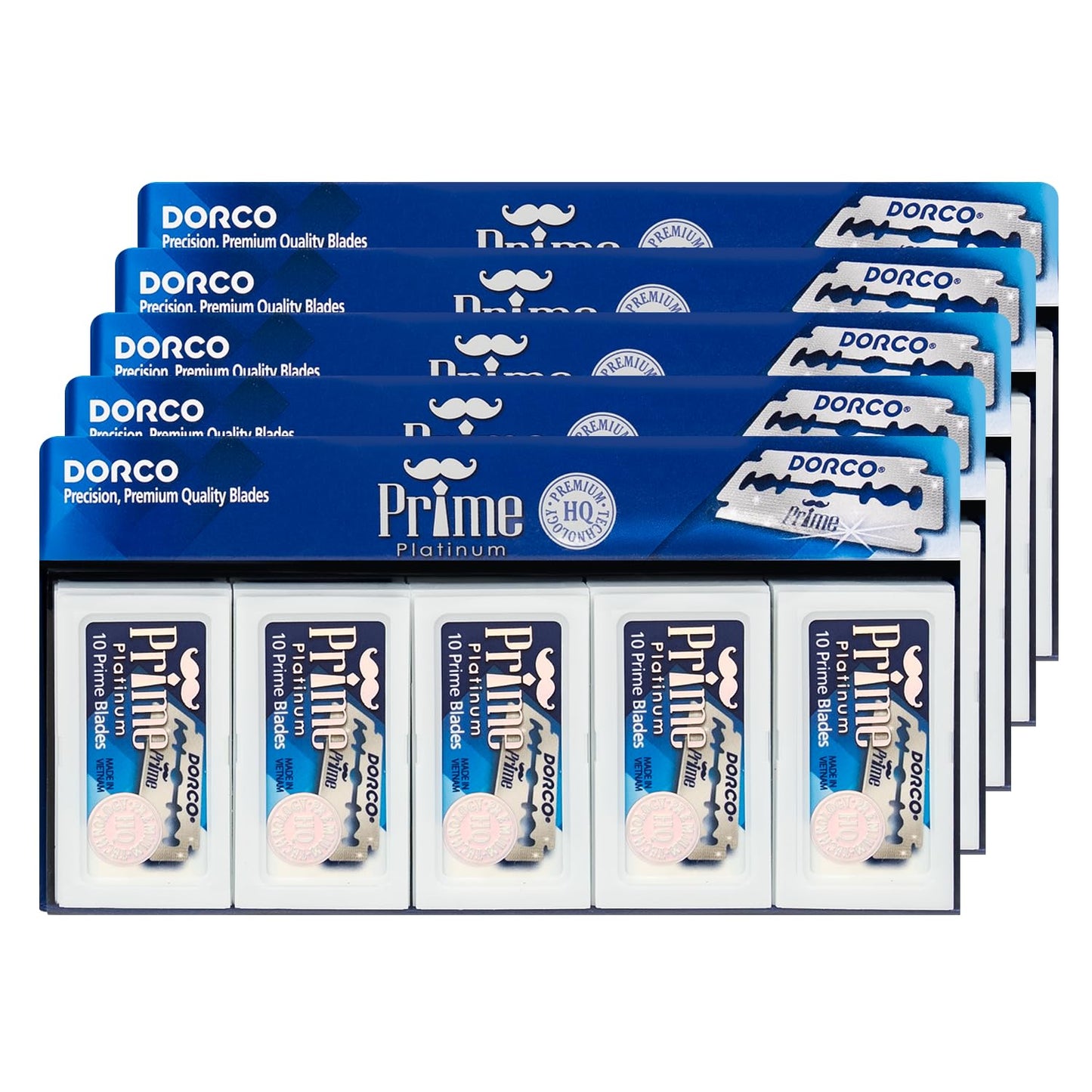 DORCO Hojas de afeitar Dorco STP301 Prime Platinum Extra de doble filo (500 unidades), de acero inoxidable de primera calidad, súper afiladas para un afeitado suave y preciso. ¡Un regalo perfecto!