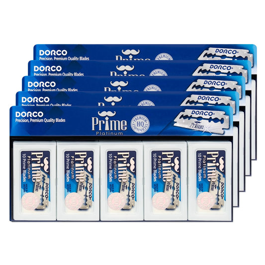 Hojas de Afeitar Dorco STP301 Prime Platinum Acero Inoxidable Súper Afiladas para Afeitado Suave y Preciso