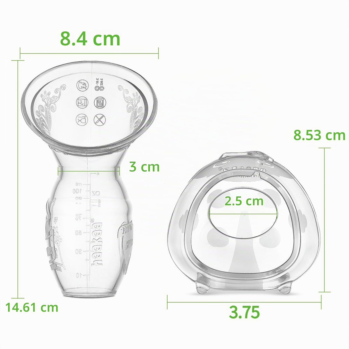 haakaa - Extractor de leche materna de silicona y conchas de catarina para mamás que amamantan para recoger leche materna, bombeo y lactancia, receptor portátil de leche materna (bomba: 4 onzas/100