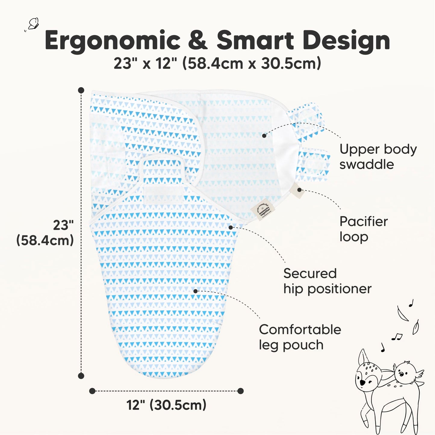 Paquete de 3 Sacos de Dormir orgánicos para bebés – Pañales para recién Nacidos, bebés de 0 a 3 Meses, bebés, niños, Saco de Dormir Suave y cómodo, Mantas para bebés recién Nacidos, fáciles de Usar