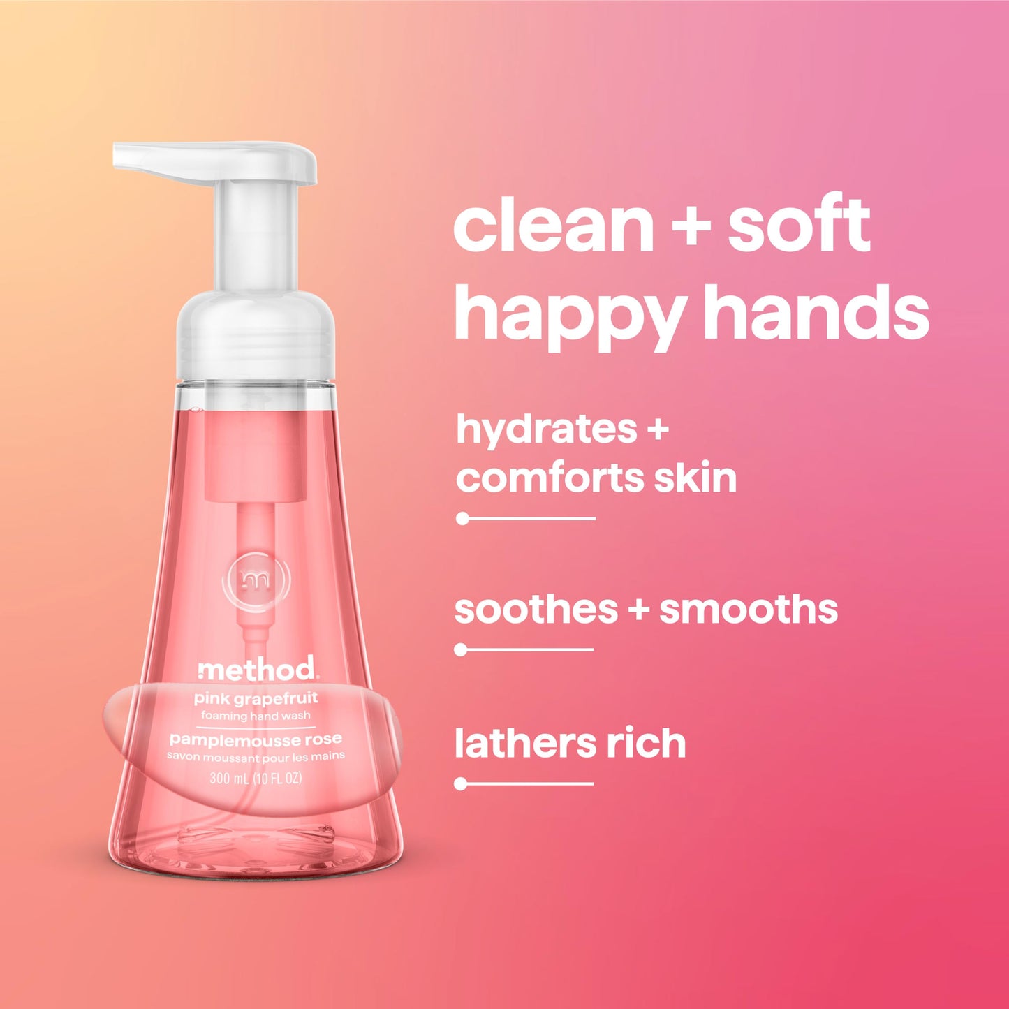 Foaming Hand Wash, Pink Grapefruit, 10 oz