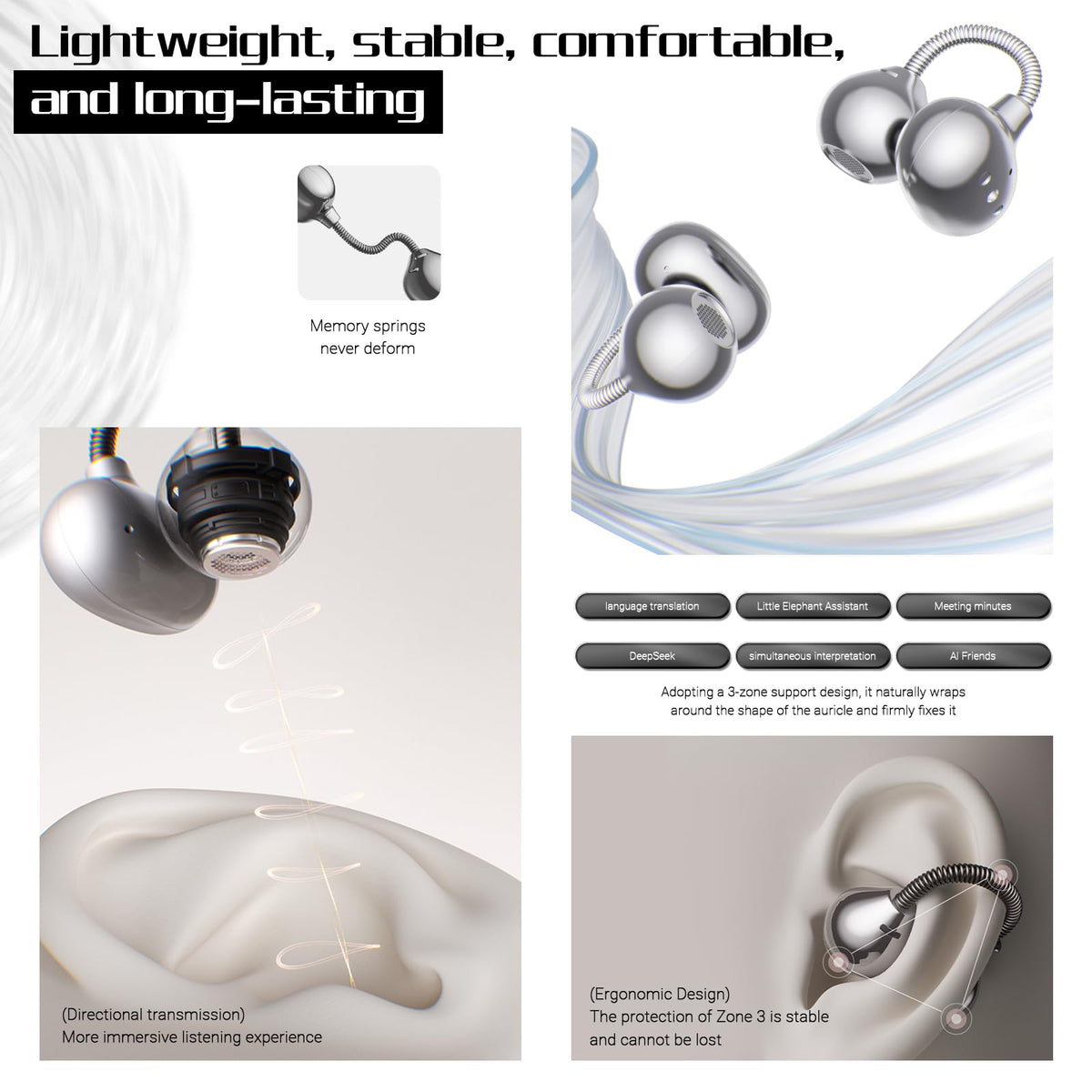 Auriculares Deportivos Dmooster D95 Abiertos con Clip de Oreja