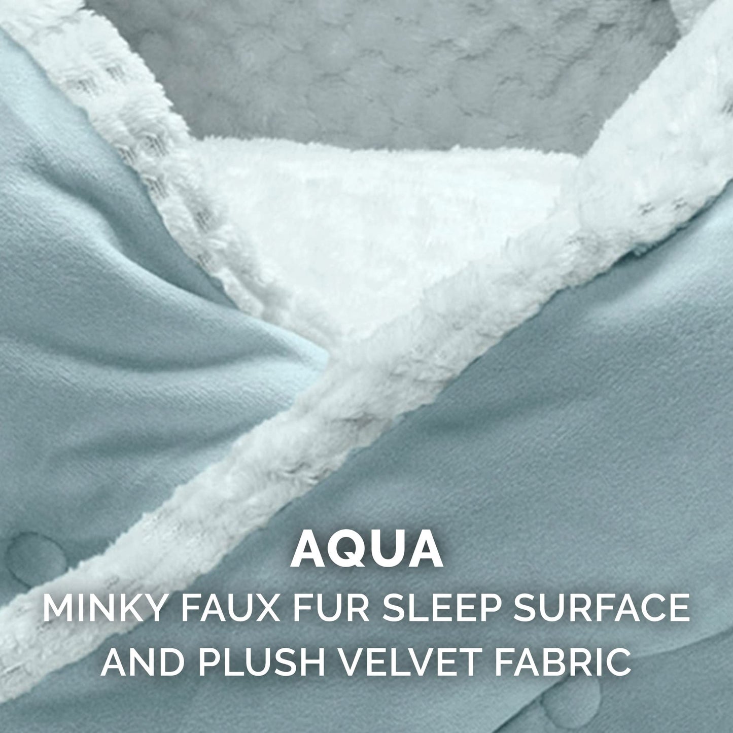 Furhaven 24" Round Medium Dog Bed Minky Plush & Velvet Calming Hug Nest, Washable - Aquamarine, 24-Inch