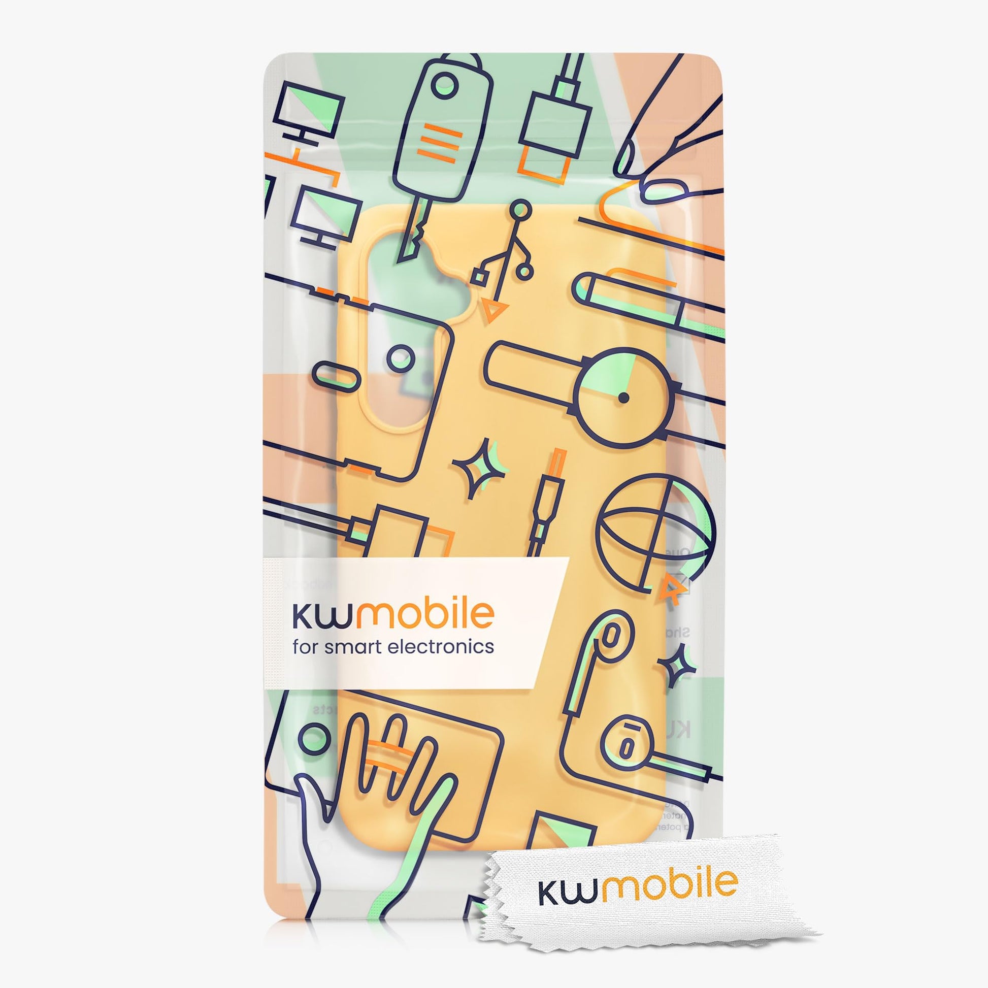 kwmobile Carcasa Compatible con Samsung Galaxy S23 FE Funda - Case TPU y Silicona antigolpes - Apto Carga inalámbrica - Naranja afrutado