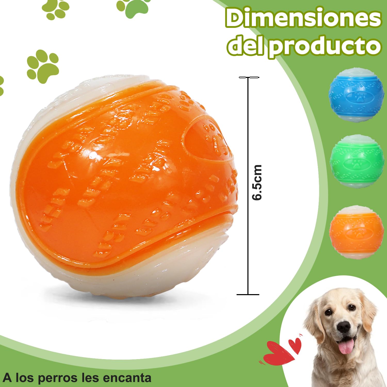 Pelota de Juguete ZHEYU Luminoso Durable para Perros