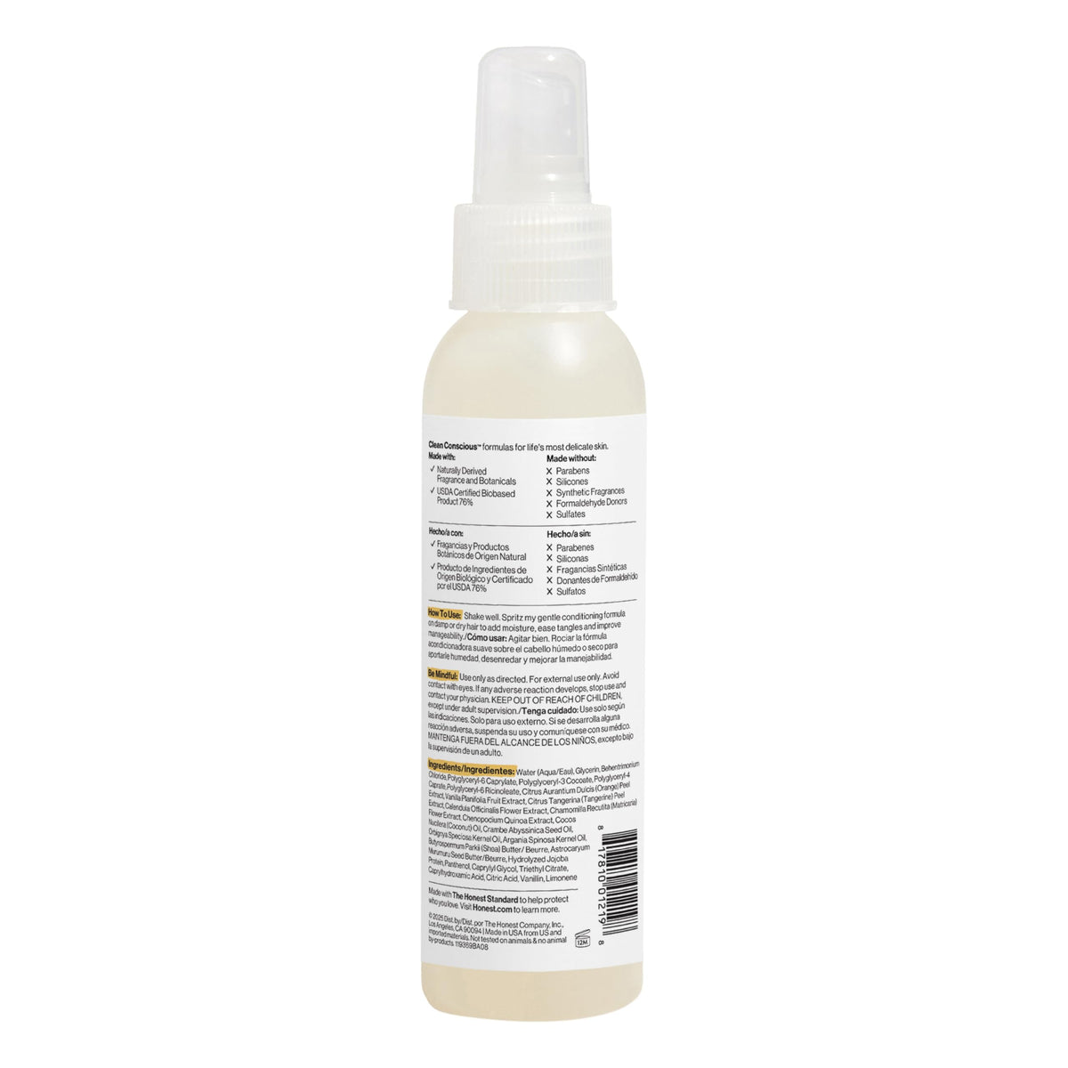 Honest Conditioning Detangler, Sweet Orange Vanilla, 4 Ounce