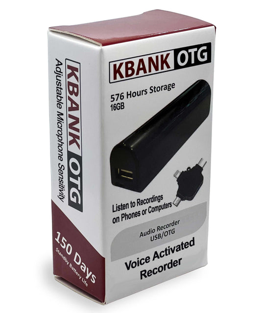 Grabadora de Audio Digital KBANK activada por Voz Negra con Sensibilidad Ajustable del Micrófono