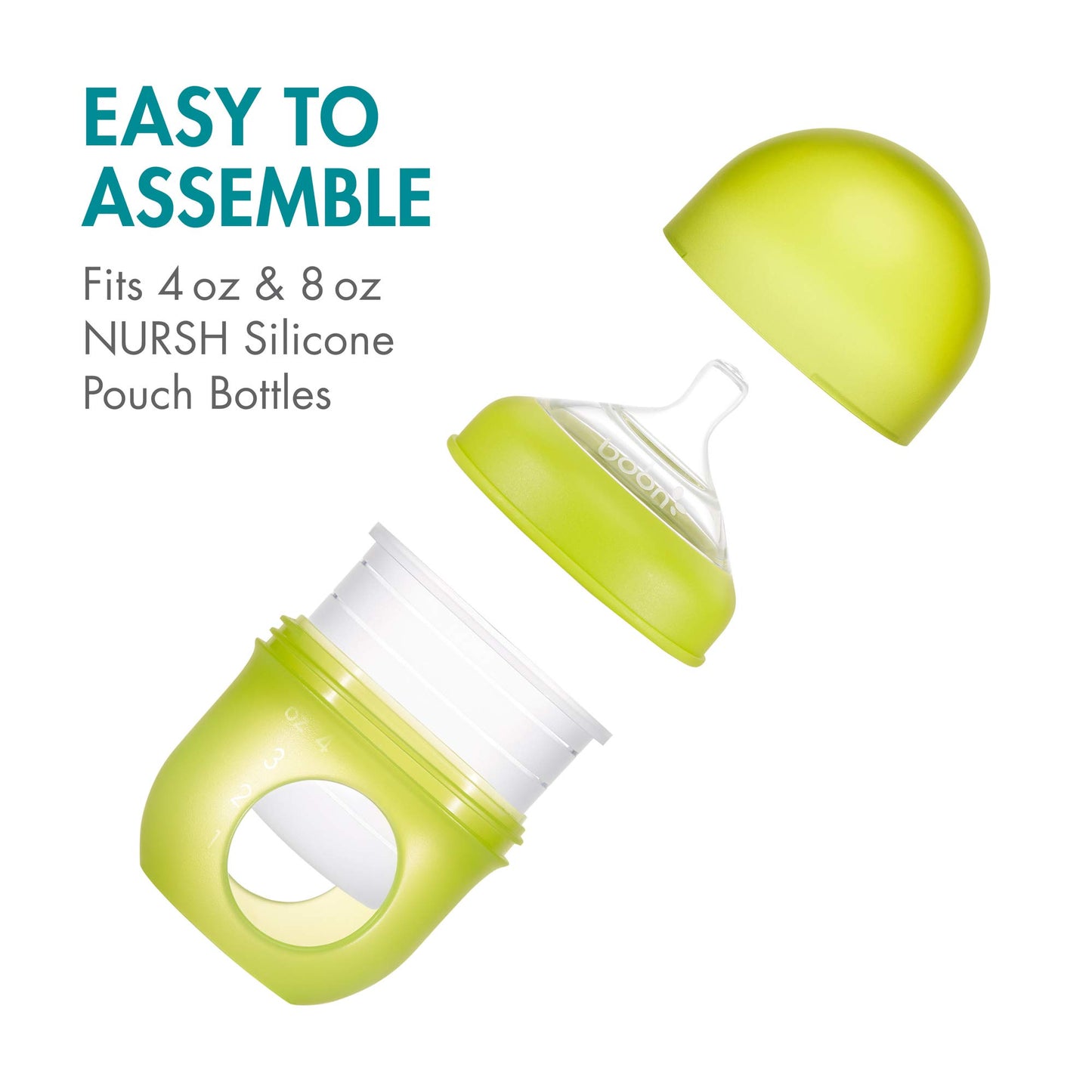 Boon Nursh - Pezones de biberón de silicona para biberones de bebé Boon Nursh - Suministros de alimentación de biberones de bebé - Pezones de biberón de flujo rápido - 3 unidades