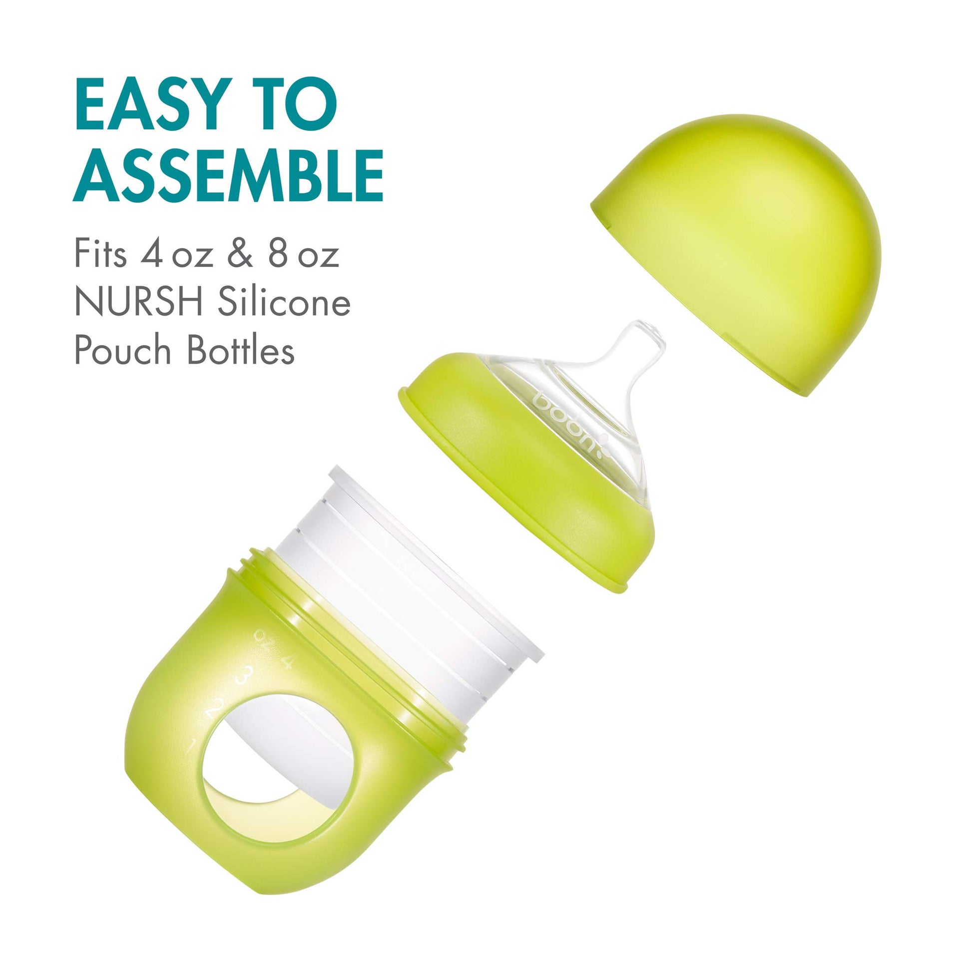 Boon Nursh - Pezones de biberón de silicona para biberones de bebé Boon Nursh - Suministros de alimentación de biberones de bebé - Pezones de biberón de flujo rápido - 3 unidades