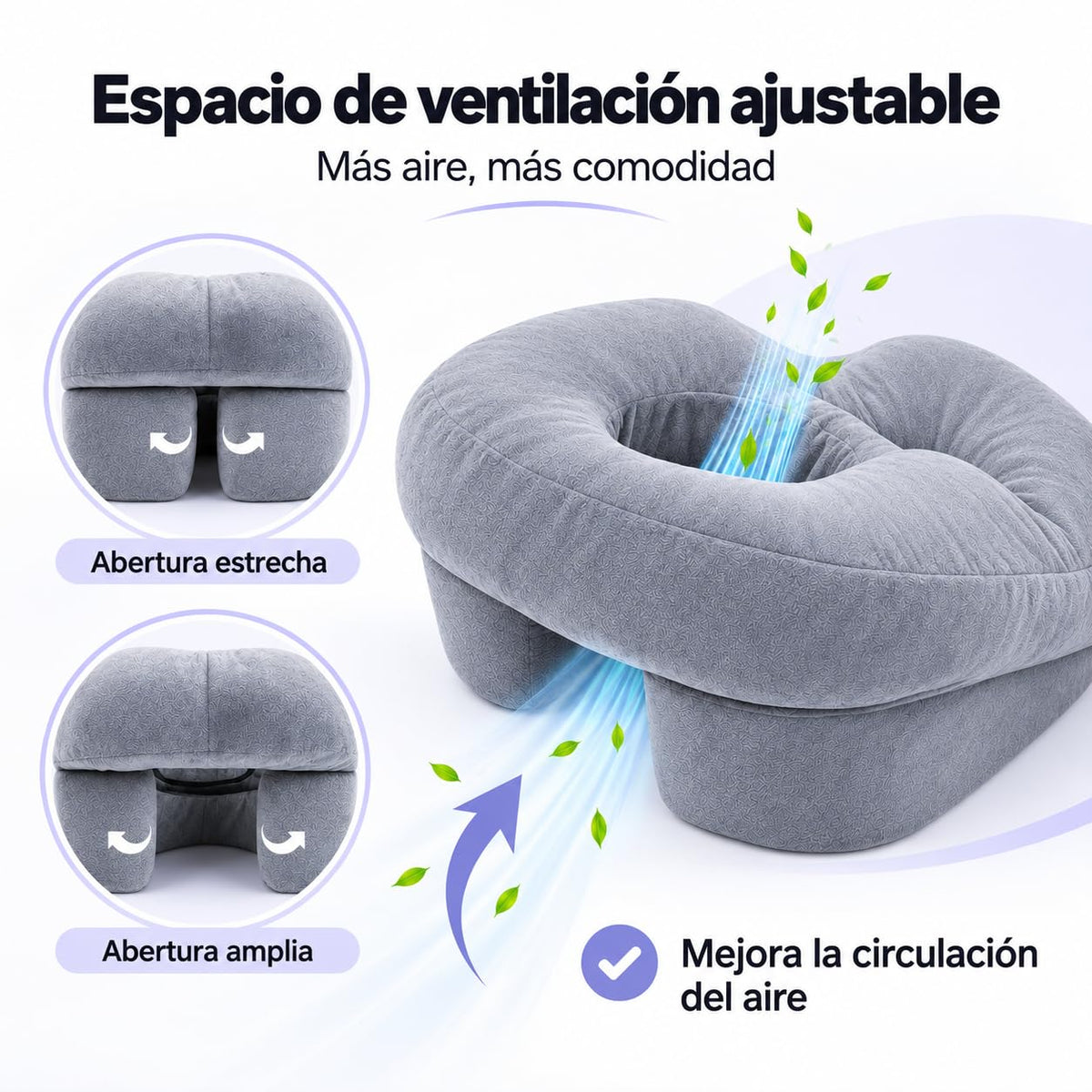 Almohada Viscoelástica SIJEW Blanca para Dormir Boca Abajo y Masajes