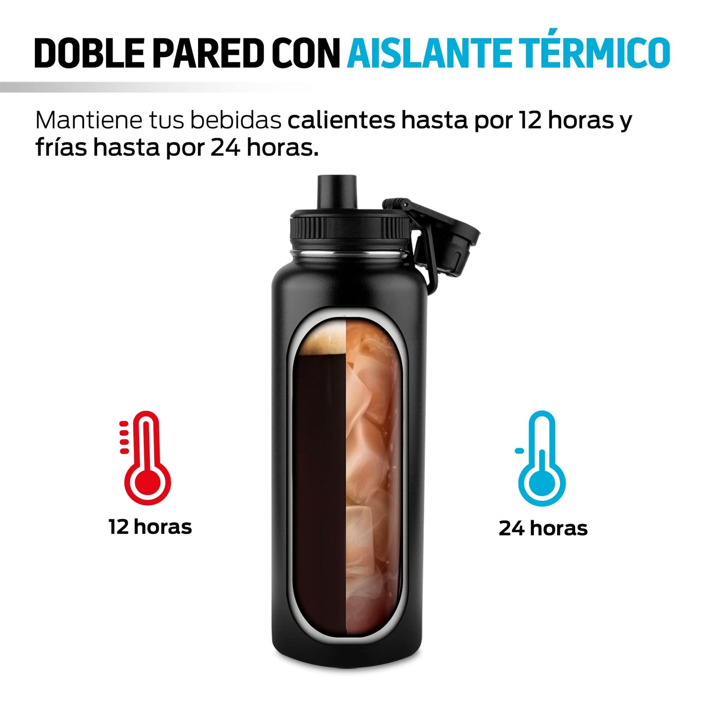 Termo de Acero Inoxidable Redlemon Plata con Doble Aislamiento para Bebidas Frías y Calientes
