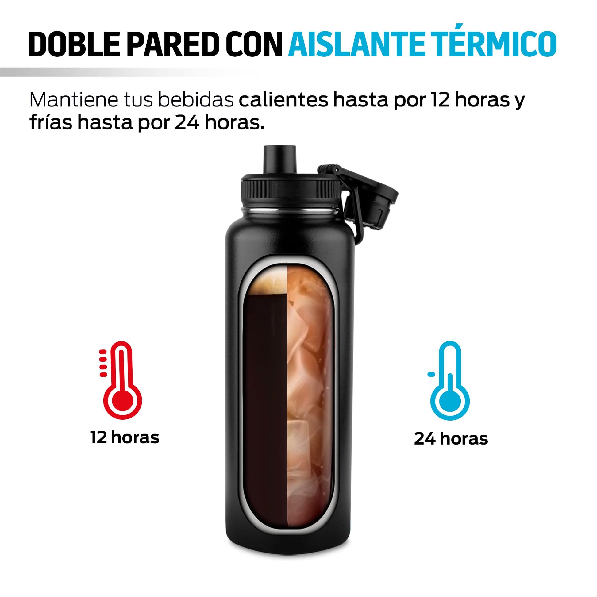 Termo de Acero Inoxidable Redlemon Plata con Doble Aislamiento para Bebidas Frías y Calientes