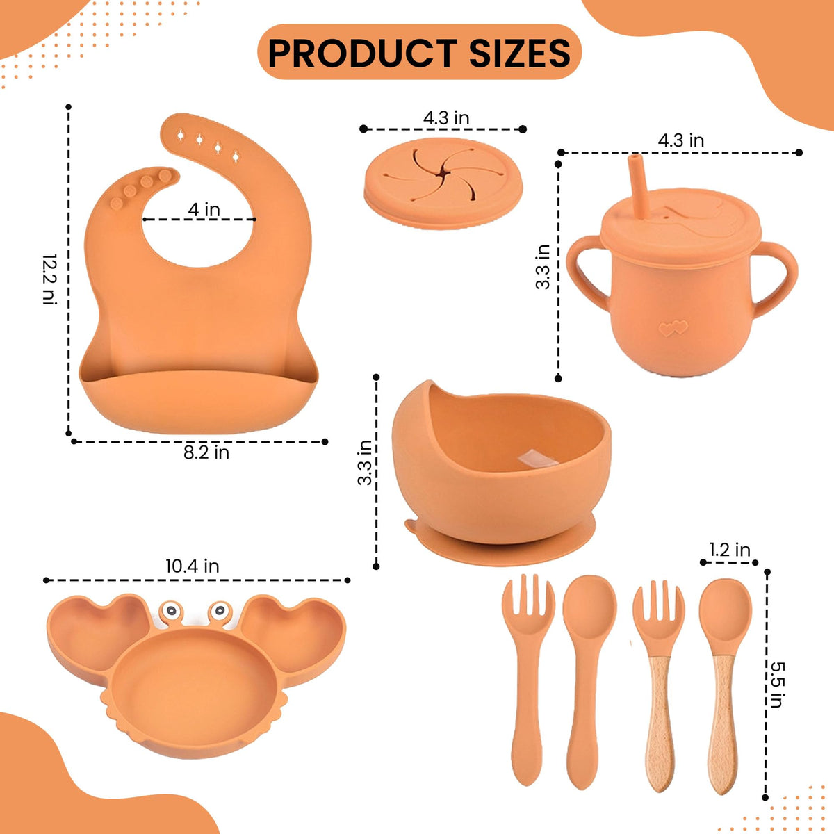 Juego de alimentación de bebé de silicona, 14 piezas, suministros de destete LED para bebé, cucharas de bebé, tazón de ventosa, taza dividida, utensilios para comer alimentos sólidos de primera etapa