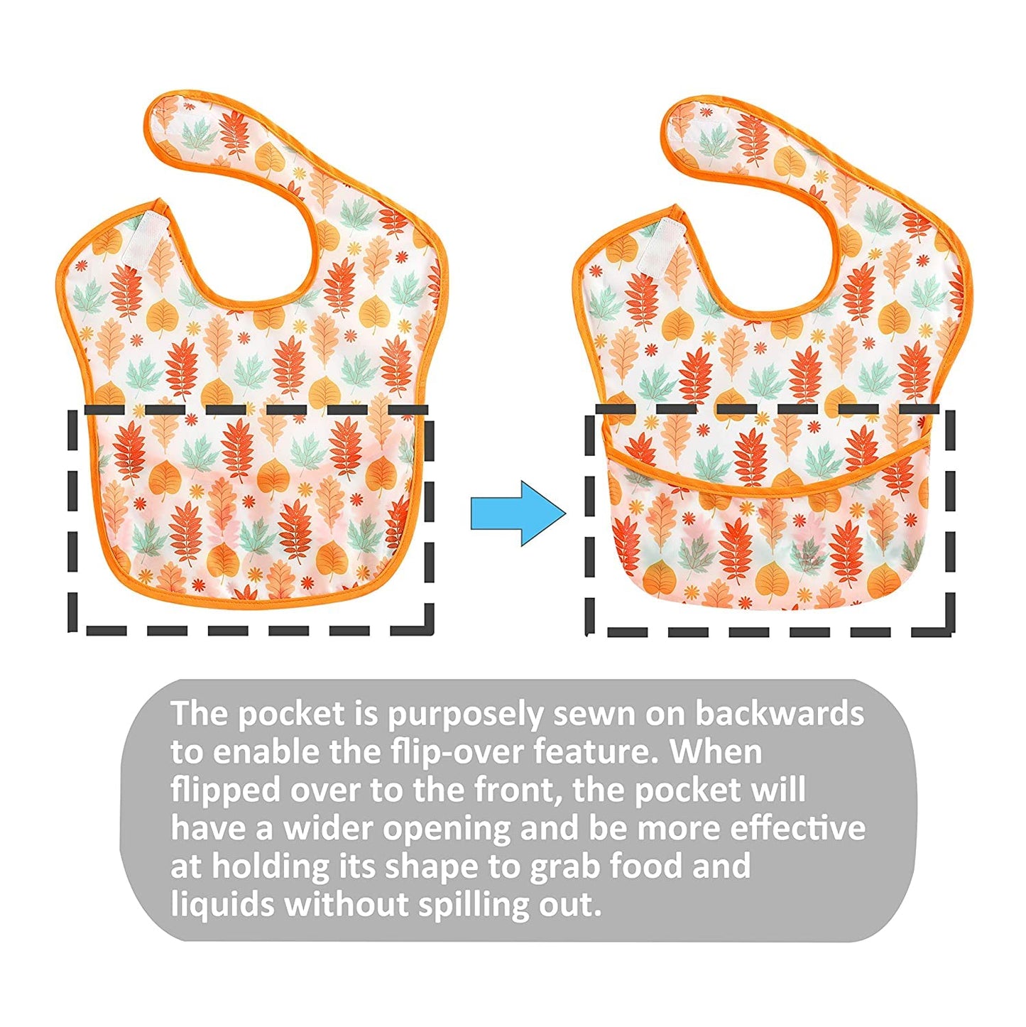 PandaEar - Paquete de 3 baberos súper ligeros para bebé, impermeable, lavable, resistente a las manchas y al olor de 12 a 48 meses (niña)