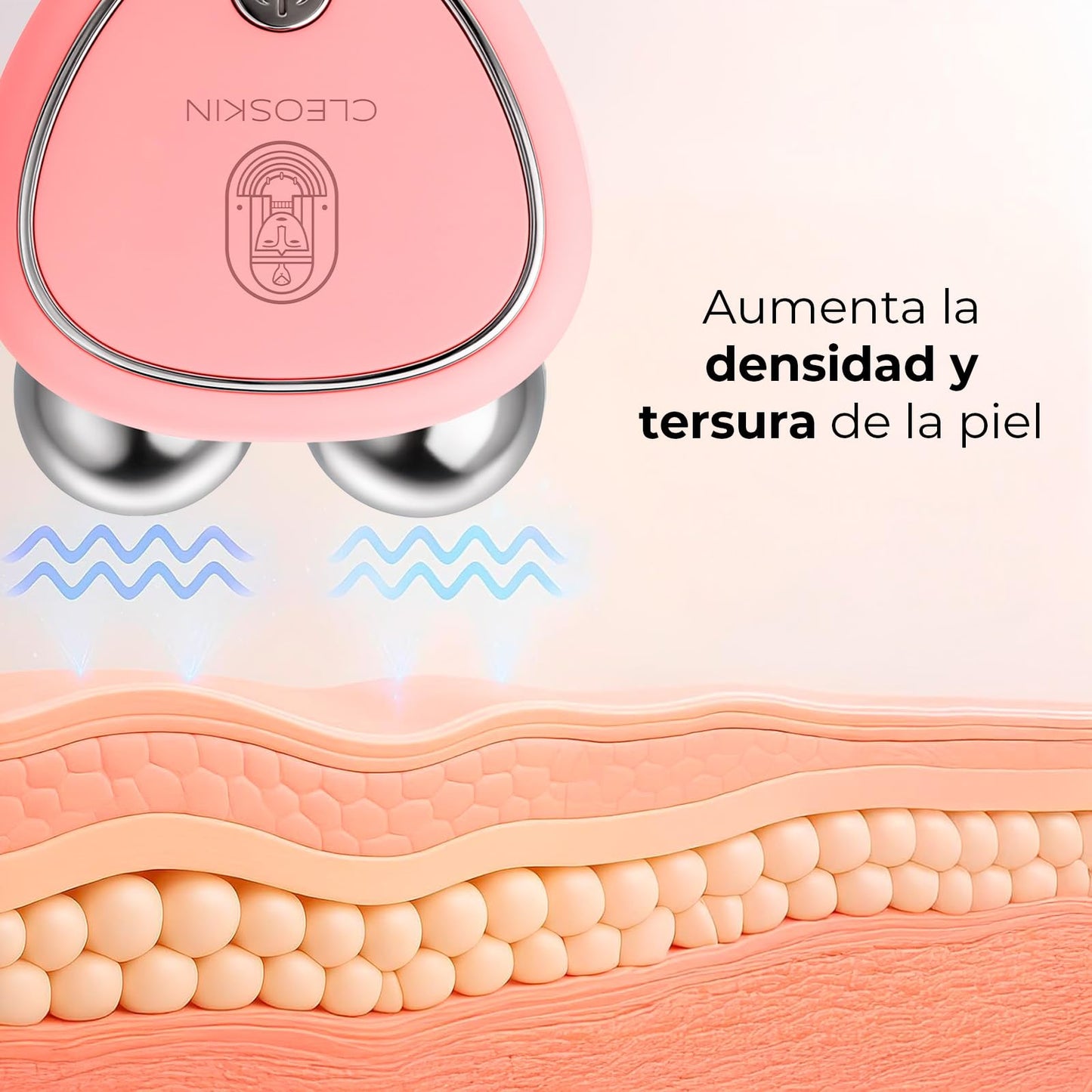 CLEOSKIN Masajeador Facial EMS de Microcorriente - Dispositivo de Lifting en Casa para Tonificación y Reducción de Arrugas