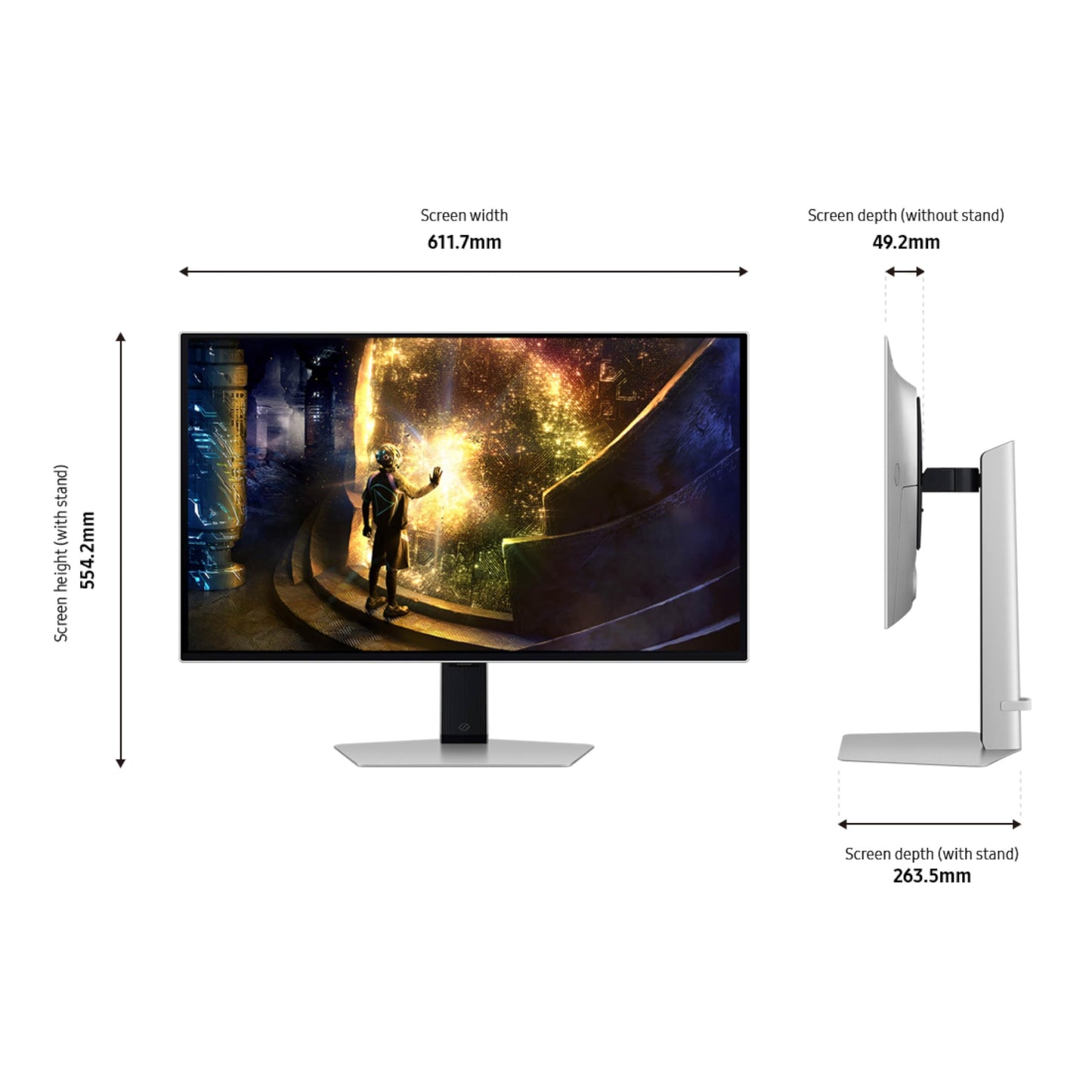 Samsung Odyssey OLED G6 (G61SD) QHD y QD-OLED 240Hz 0.03ms FreeSync Premium Pro Monitor para juegos con elegante diseño de metal, 3 años de garantía, EE. UU., LS27DG610SNXZA