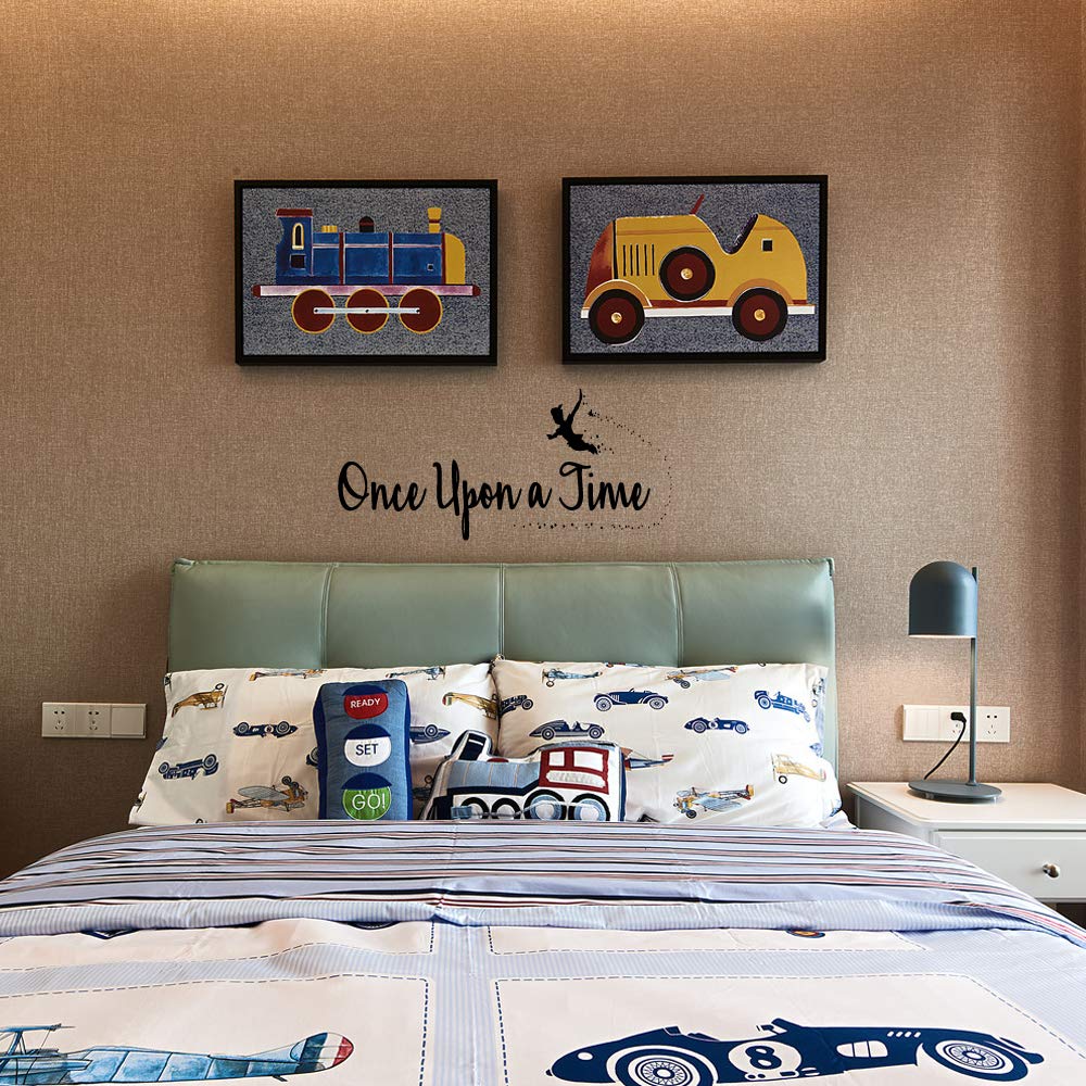 Once Upon a Time - Calcomanías de pared para habitación de niños, letras de vinilo para decoración de habitación de niños, lema gráfico